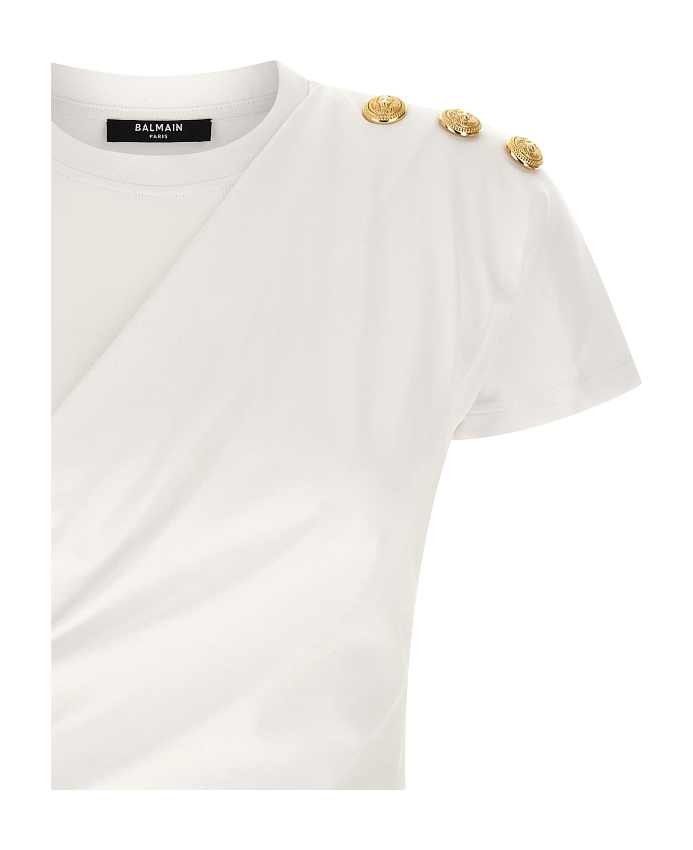 Balmain 3 Buttons T-shirt - White/Black