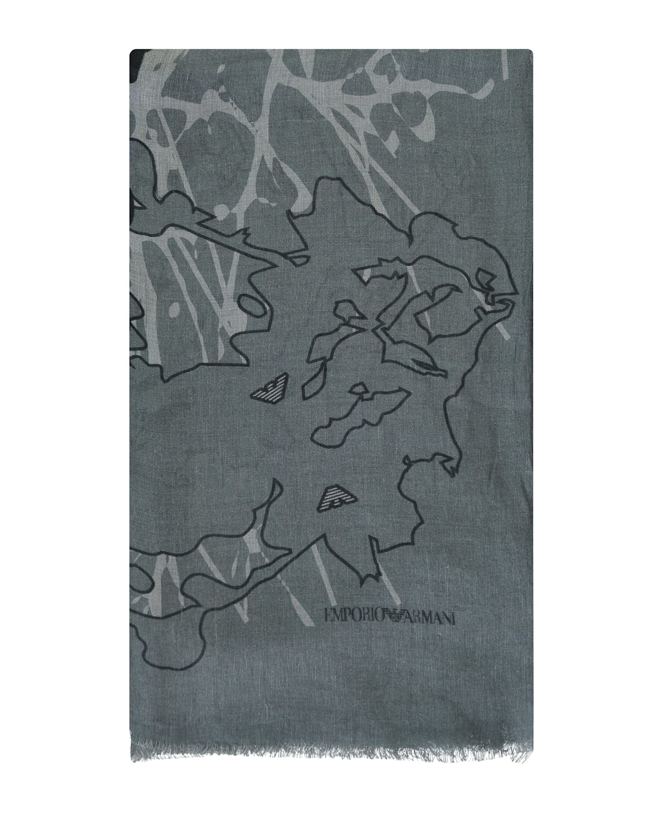 Emporio Armani Printed Scarf - grey