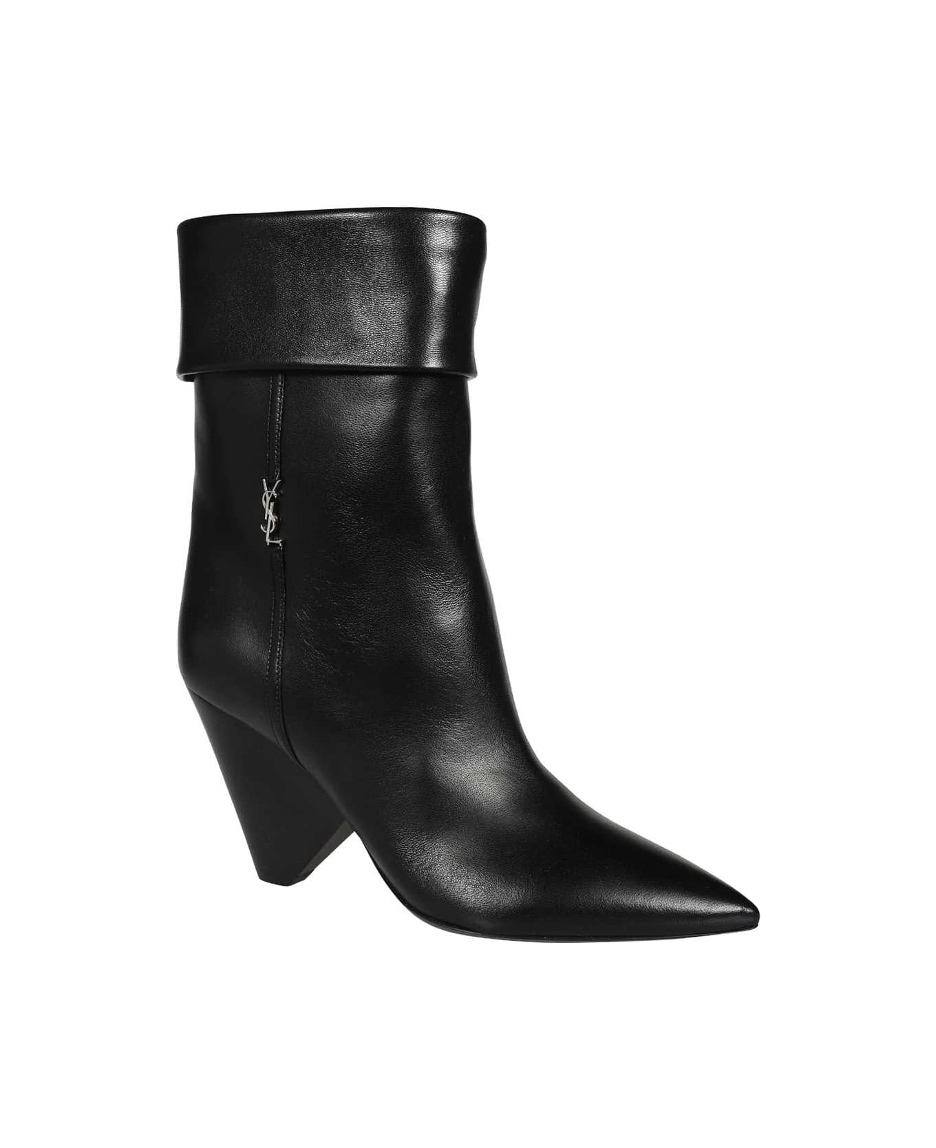 Saint Laurent Leather Ankle Boots - black