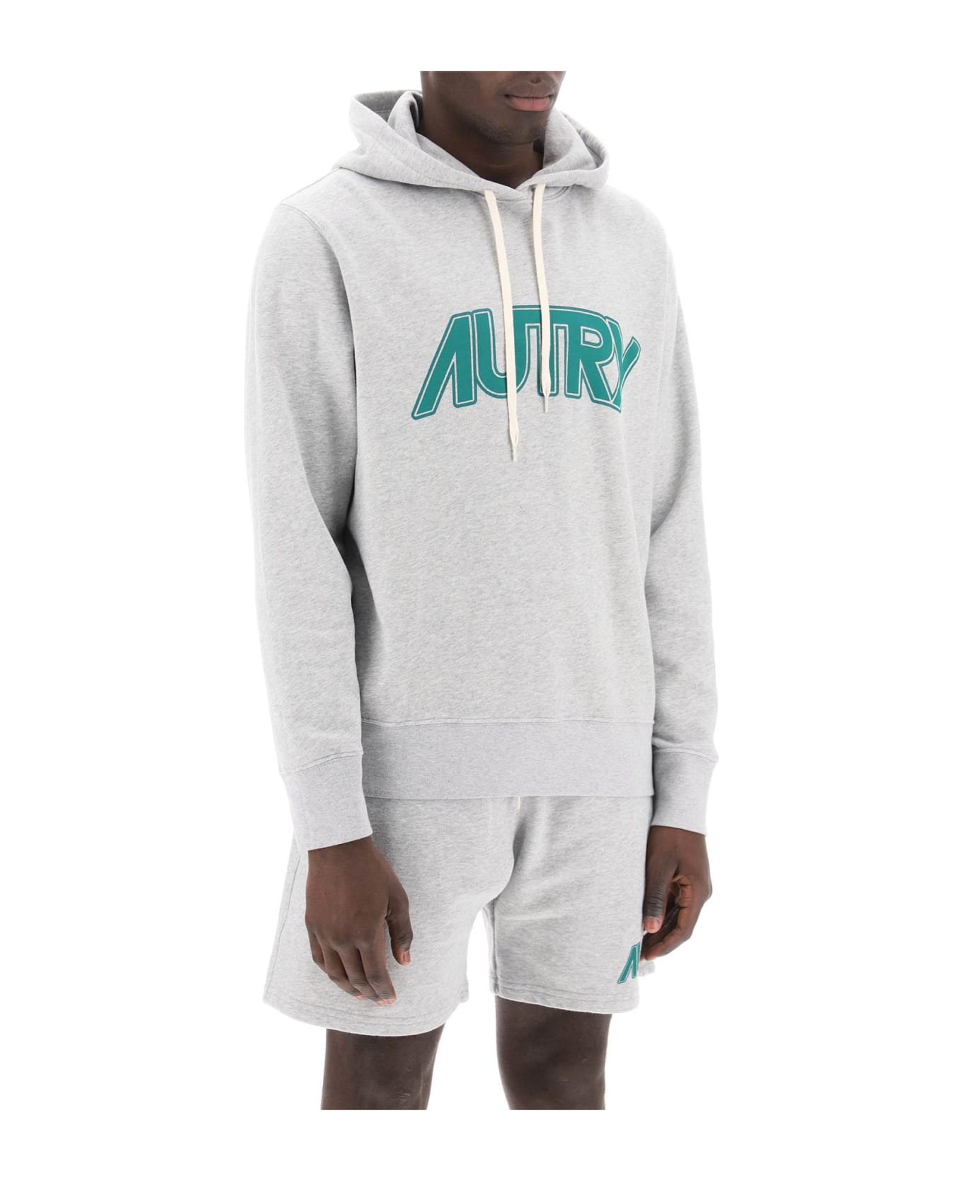 Autry Hoodie With Maxi Logo Print - Grey