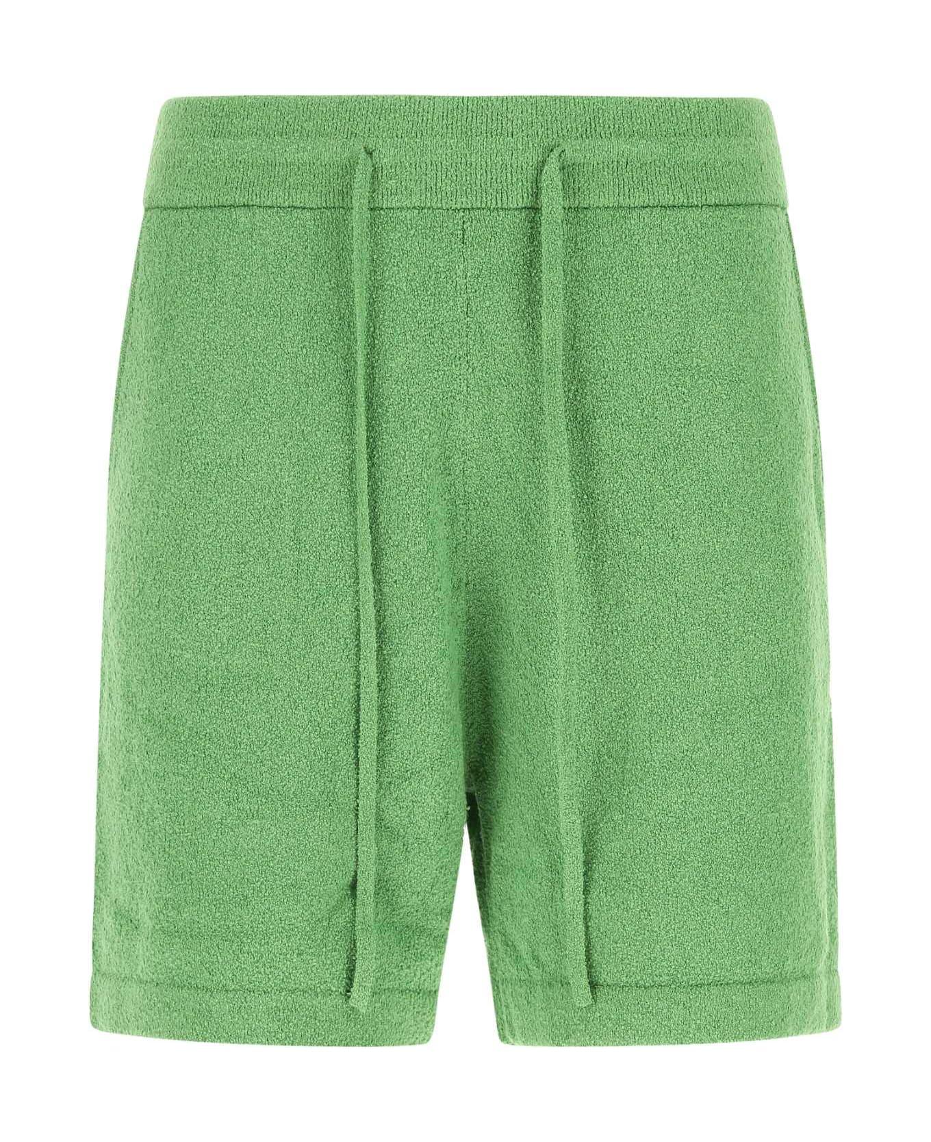 Nanushka Green Stretch Terry Fabric Bermuda Shorts - GREEN