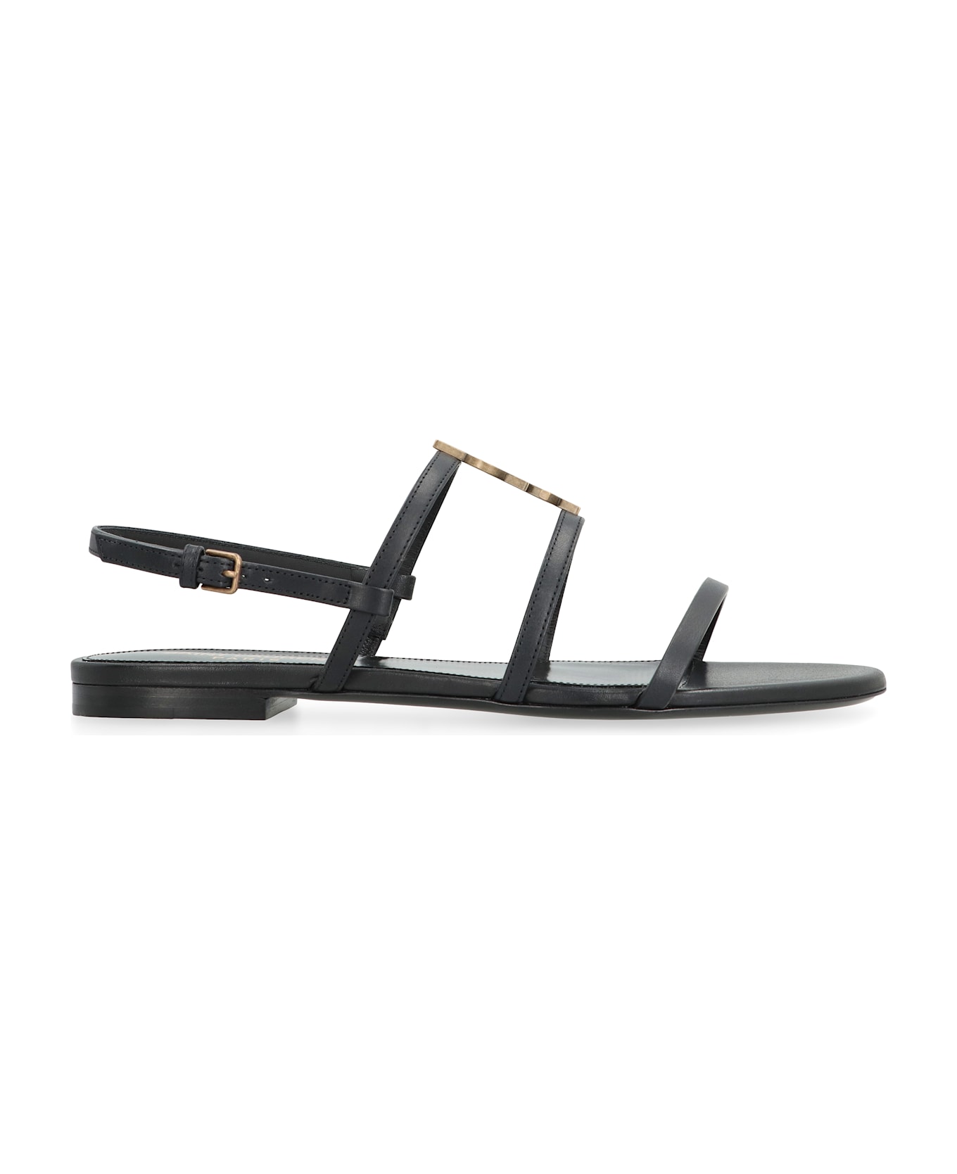 Saint Laurent Cassandra Leather Sandals - black