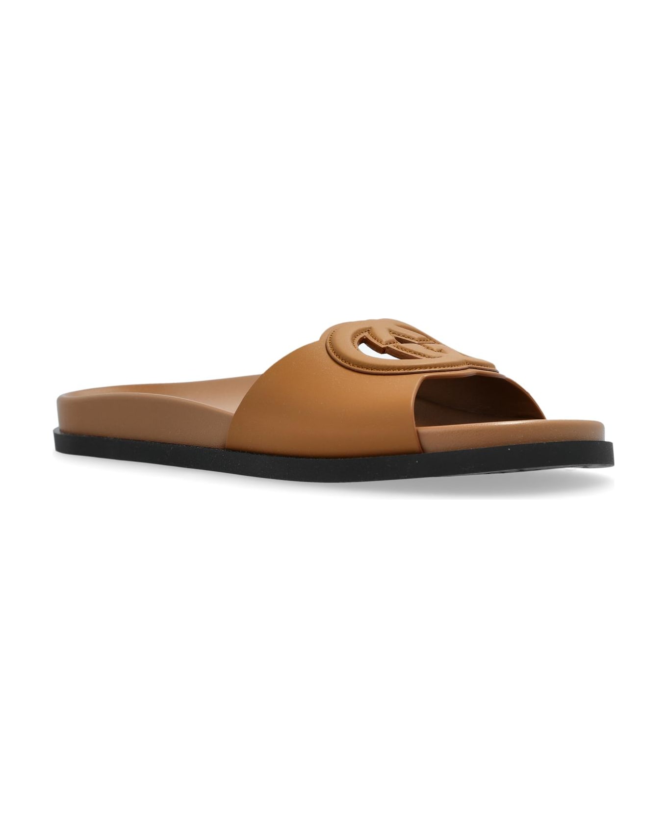 Gucci Leather Slippers - Brown