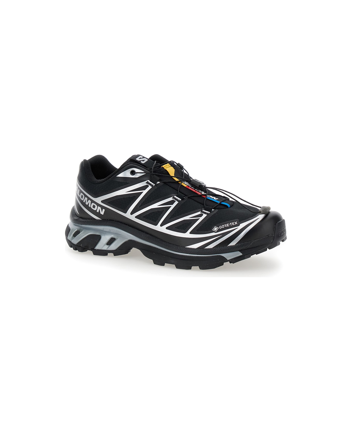 Salomon 'xt-6 S/lab' Black Sneakers With Drawstring In Mesh And Tech Fabric - Black