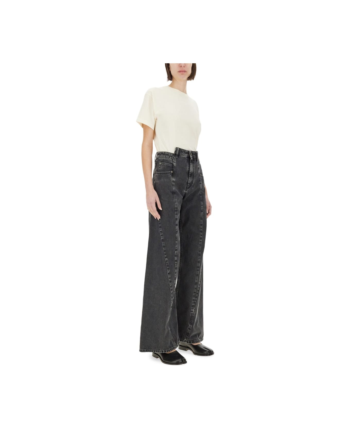 Maison Margiela "dècortiqué" Palazzo Jeans - BLACK