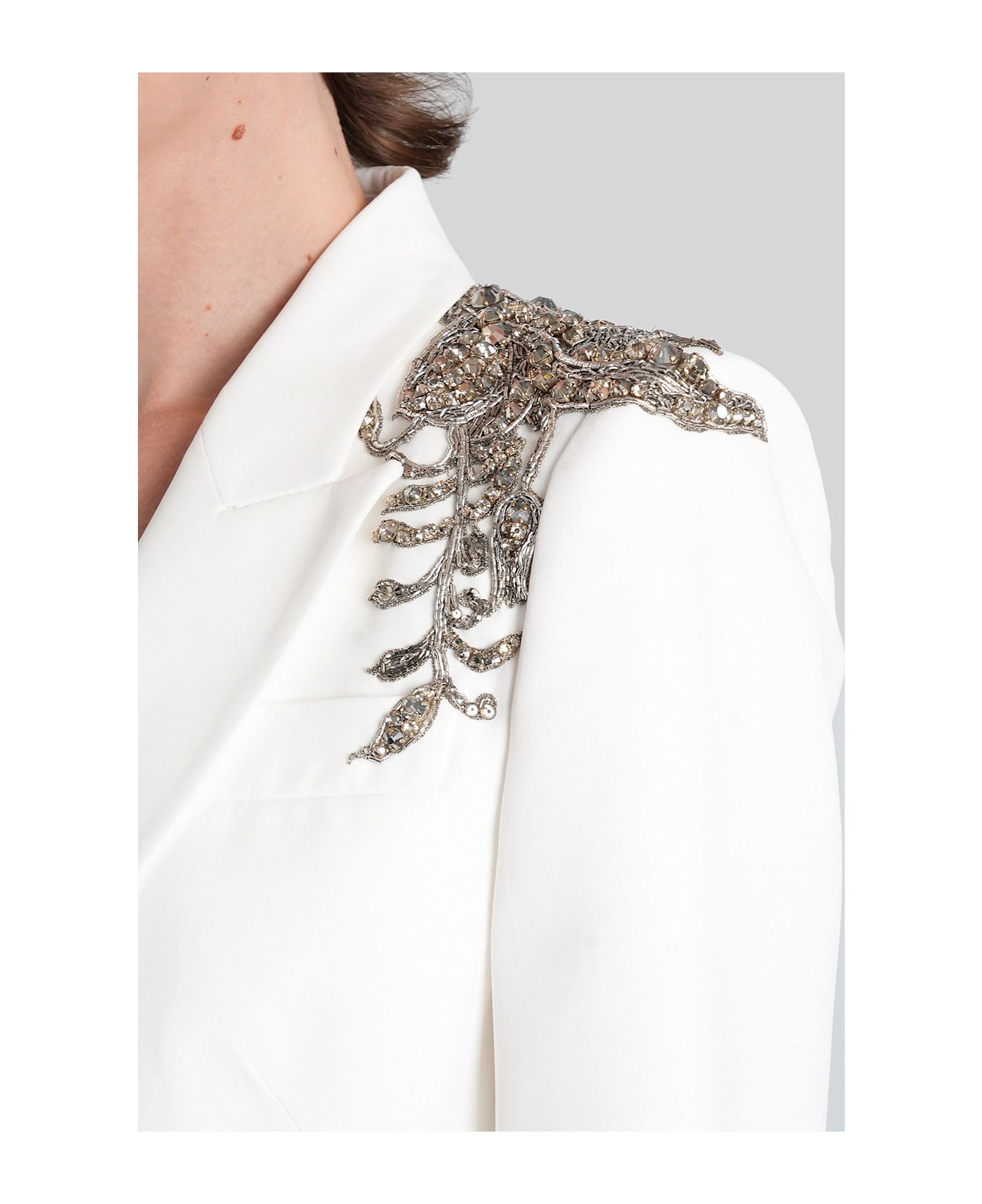 Alexander McQueen Blazer In White Viscose - white