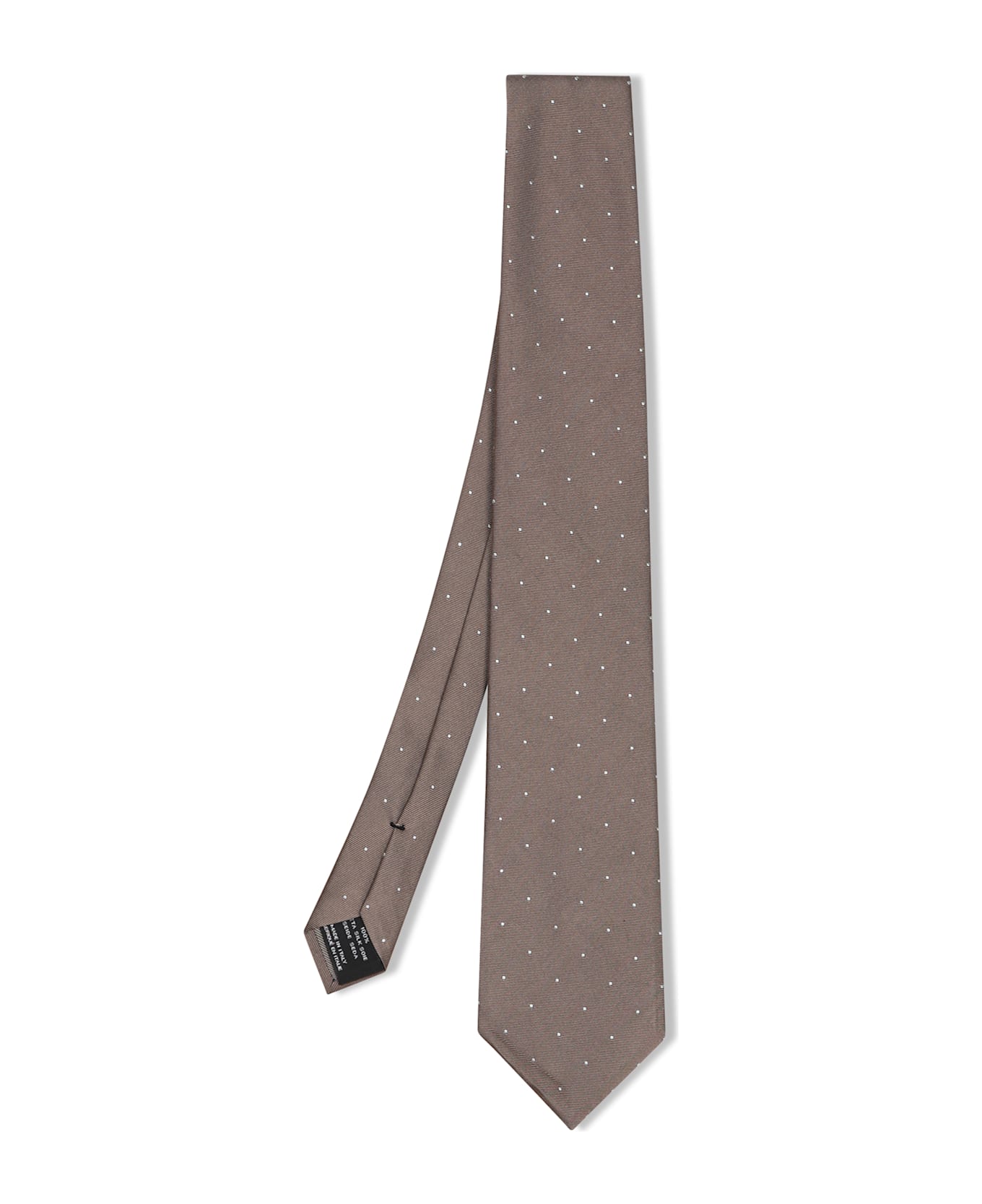 Tom Ford Mini Polka Dot Taupe Tie - Beige