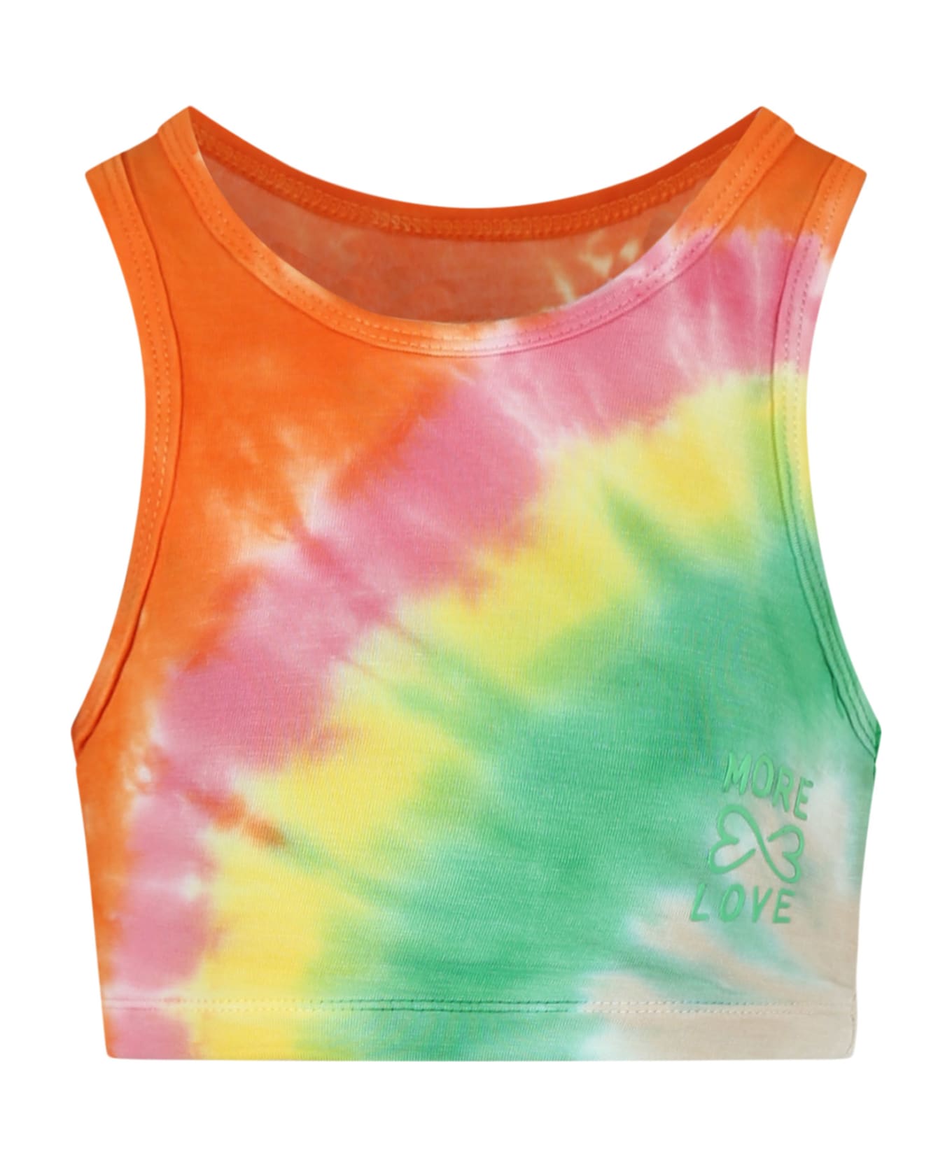 Molo Orange Tank Top For Girl With Writing - Multicolor Tシャツ＆ポロシャツ