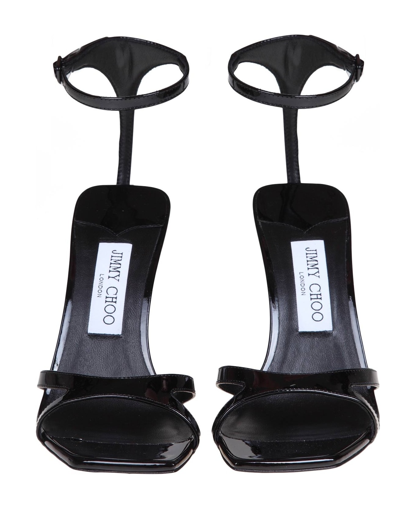 Jimmy Choo Ixix 95 Sandal In Black Patent - Black サンダル