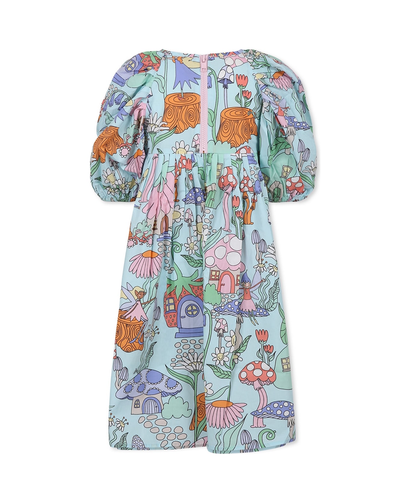 Stella McCartney Kids Light Blue Dress For Girl With Fairy - Green
