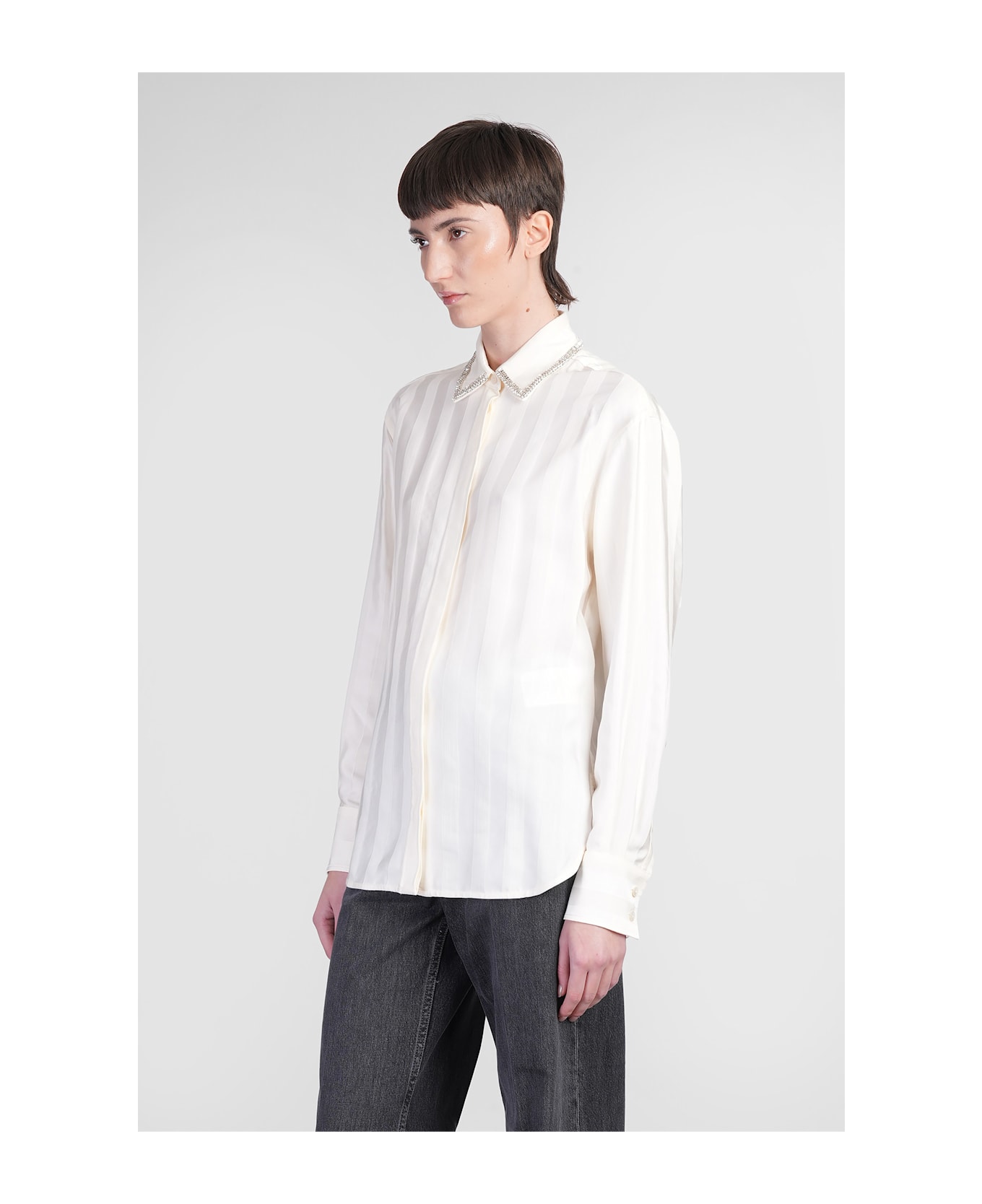 Golden Goose Marysole Shirt In Beige Viscose - Papyrus