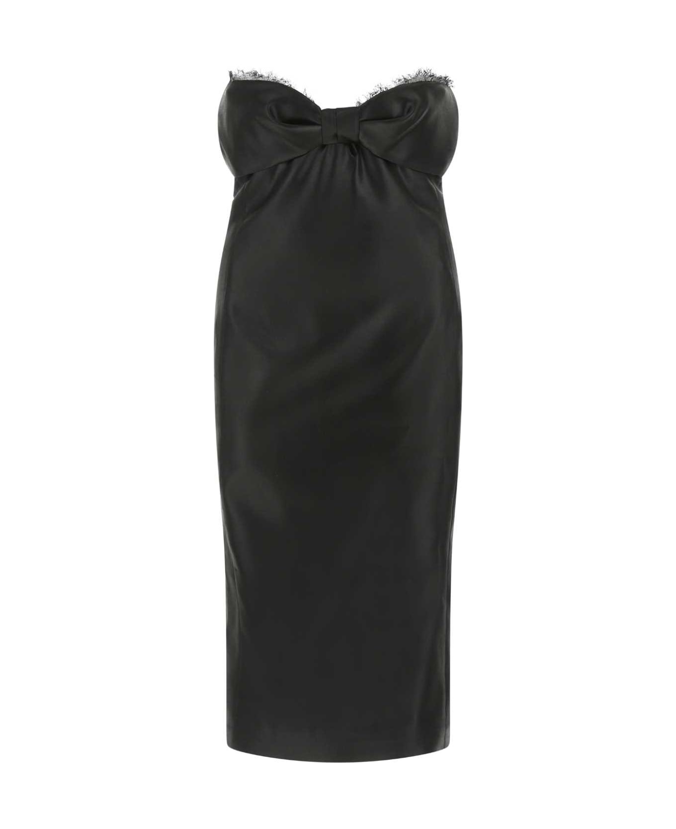 Saint Laurent Black Satin Dress - 1000 ワンピース＆ドレス