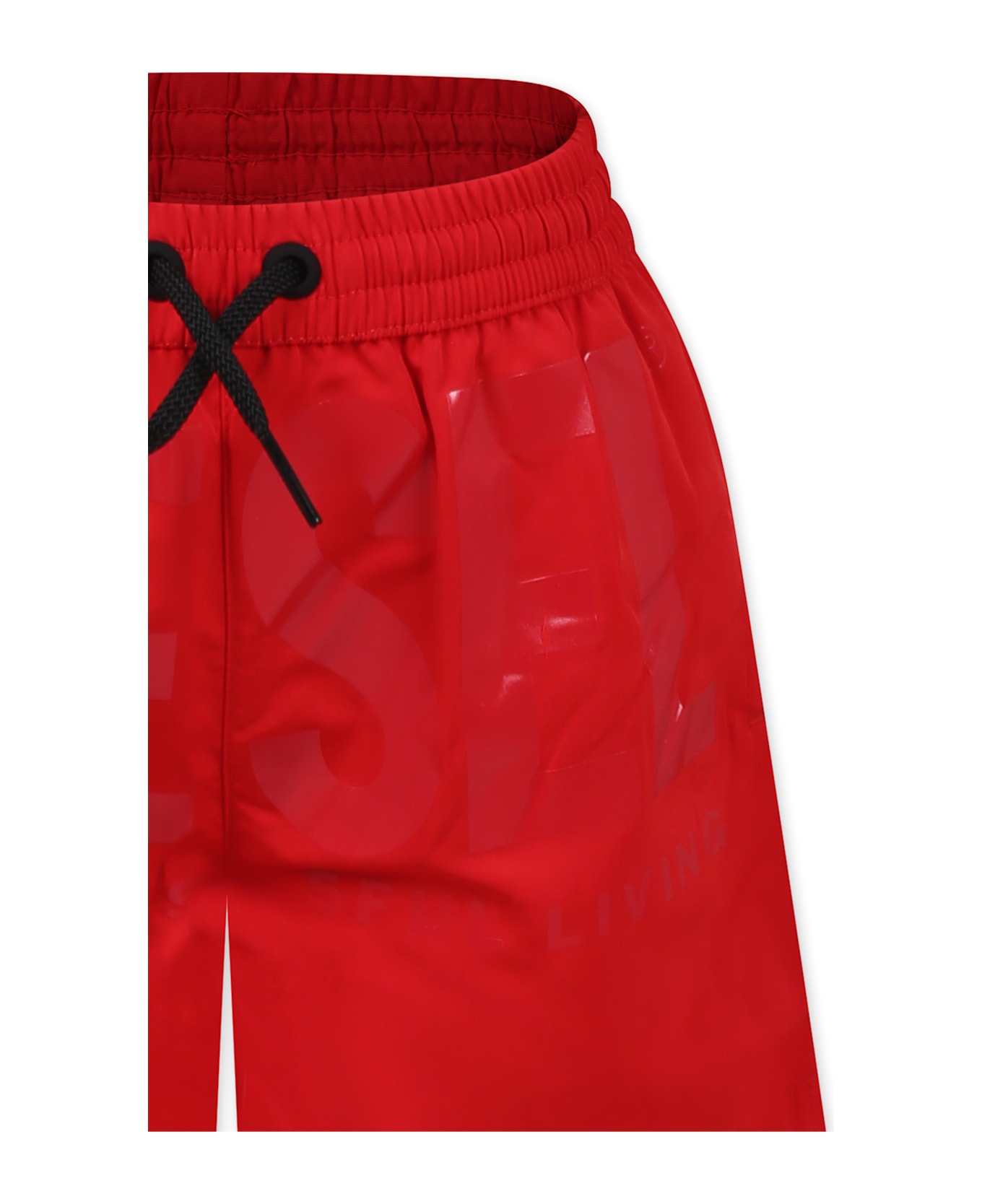 Diesel Red Swim Shorts For Boy With Logo - Red 水着