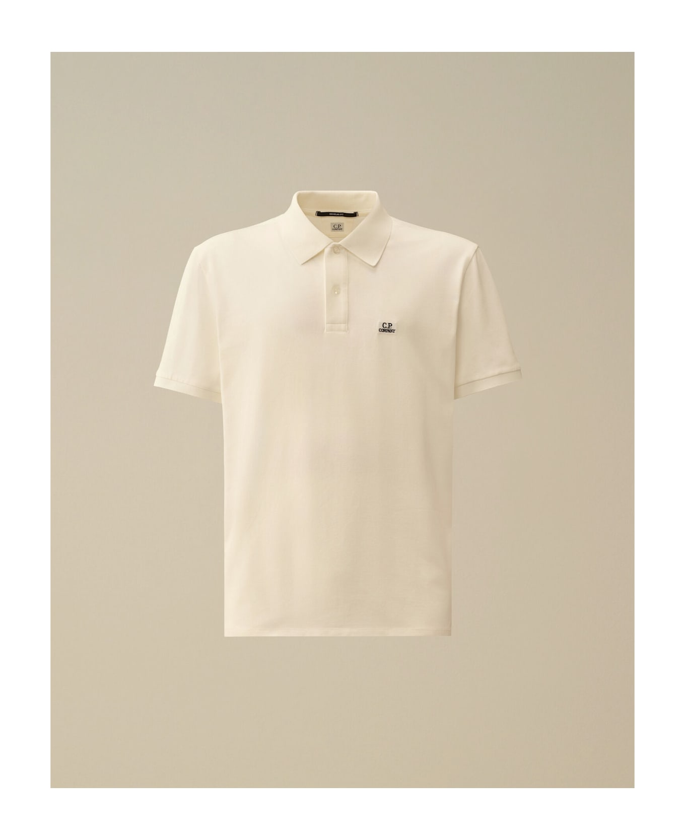 C.P. Company Stretch Piquet Short Sleeve Polo - Milk
