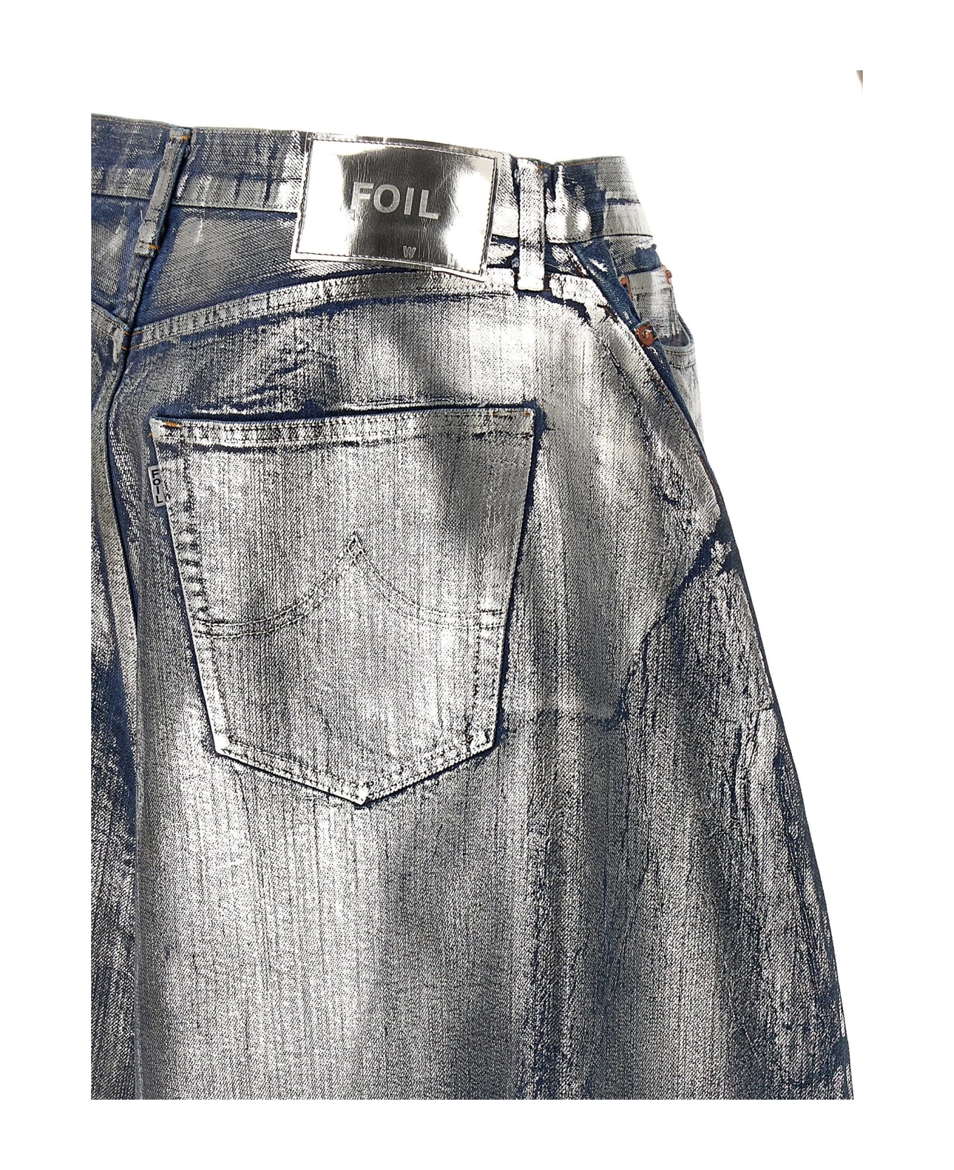 doublet 'foil Denim' Bermuda Shorts - Silver ショートパンツ
