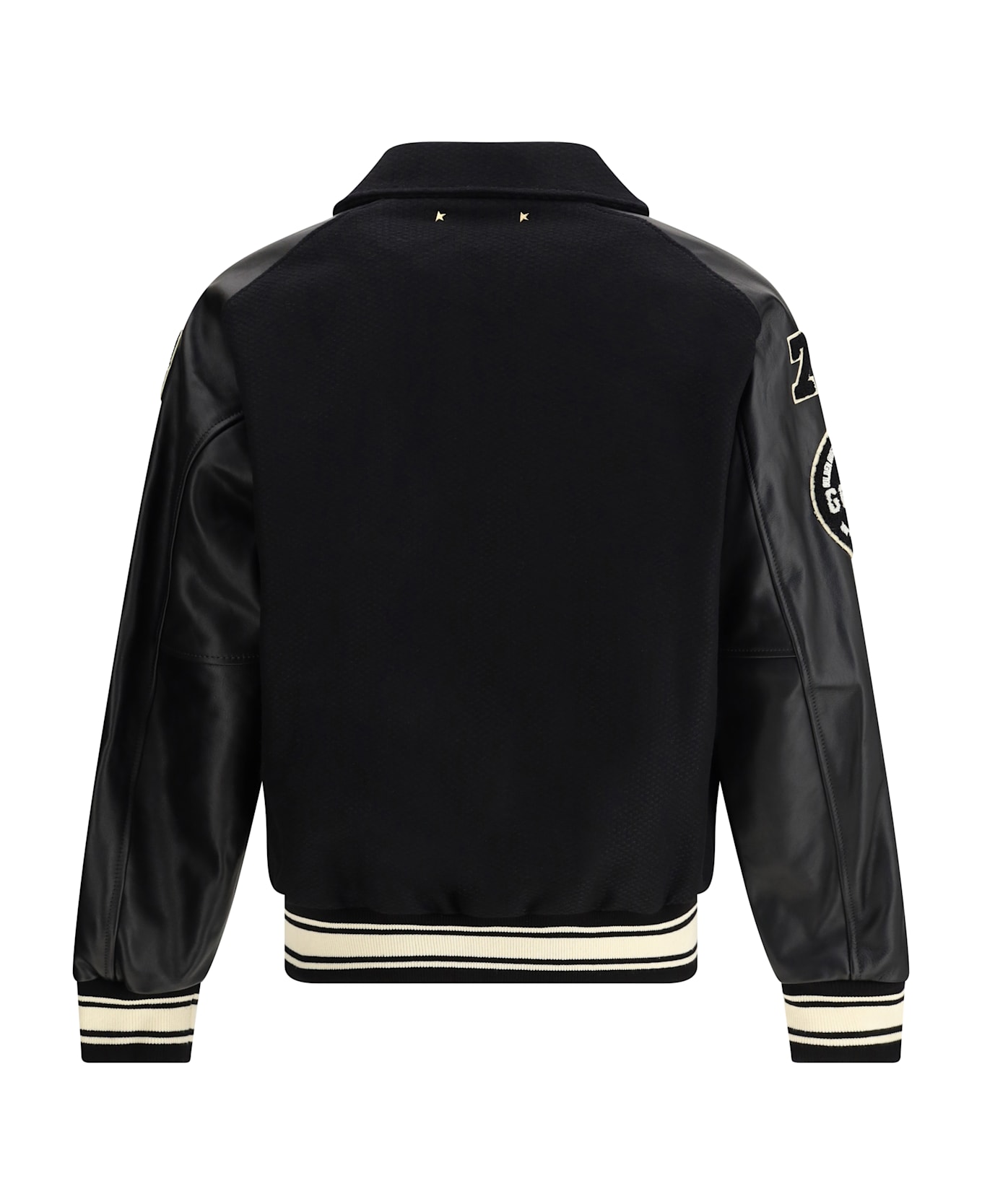 Golden Goose Golden M's Bomber Compact Cloth Wool Ble - Black Beige