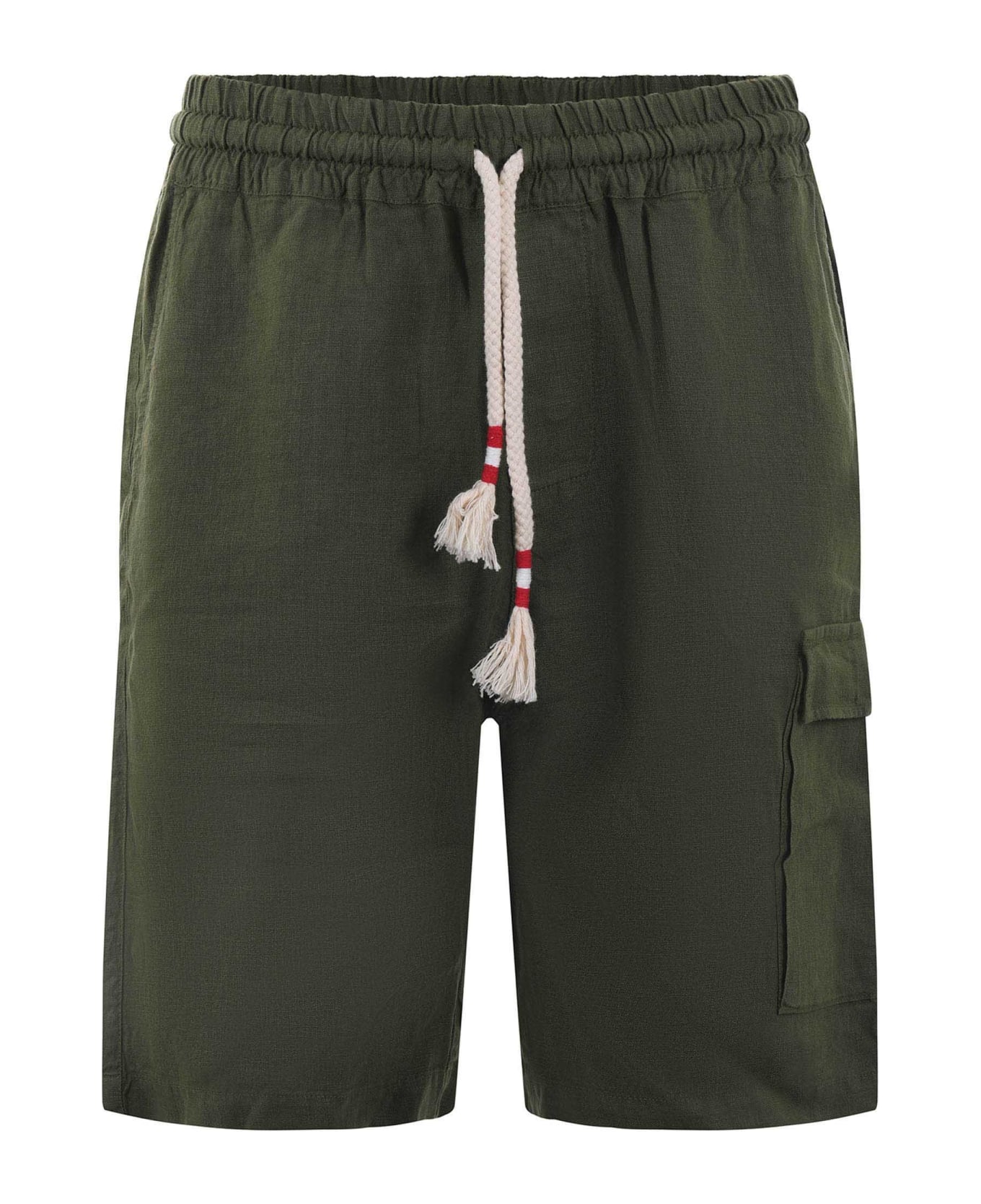 MC2 Saint Barth Linen Shorts - Verde militare ショートパンツ