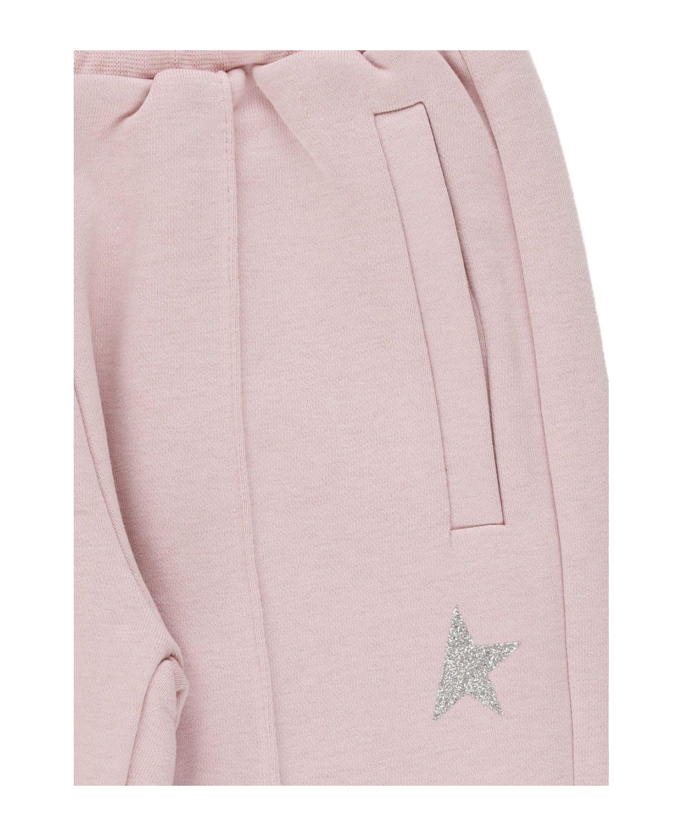 Golden Goose Logo Detailed Straight Leg Trousers - Pink/silver ボトムス