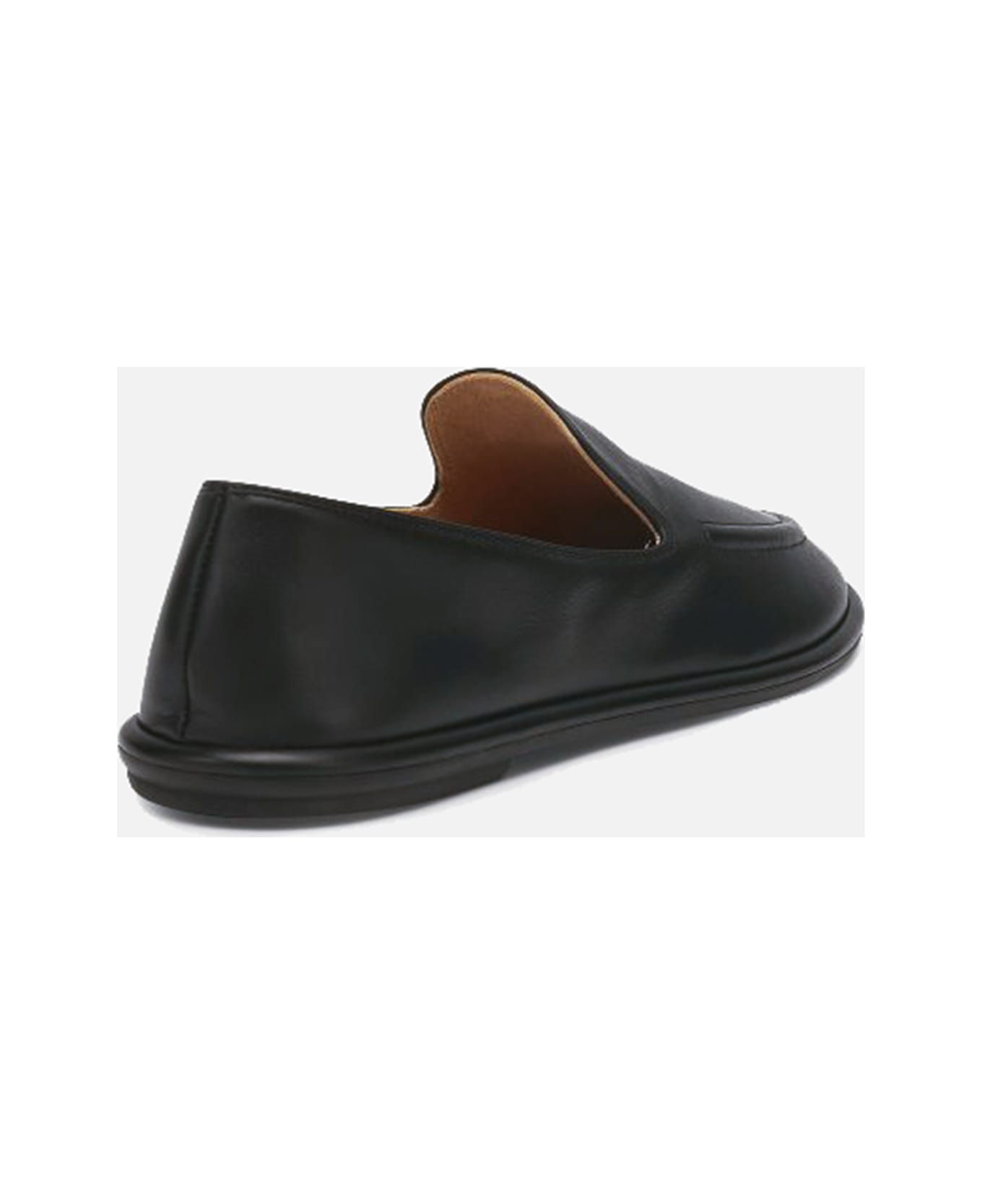 The Row Black Leather Canal Loafers - Black