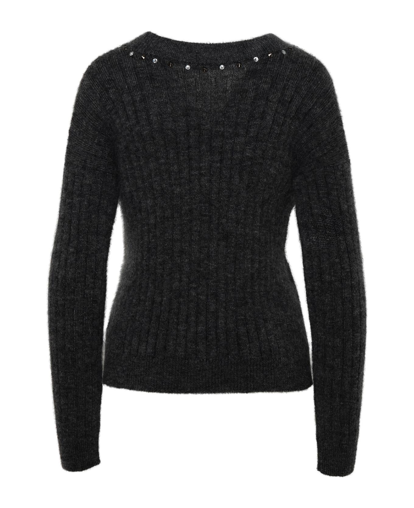 Alessandra Rich Gray Virgin Wool Blend Sweater - Grey ニットウェア
