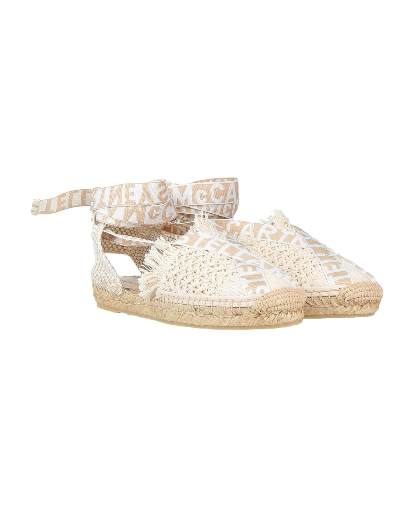 Stella McCartney Logo Canvas Espadrilles - Beige