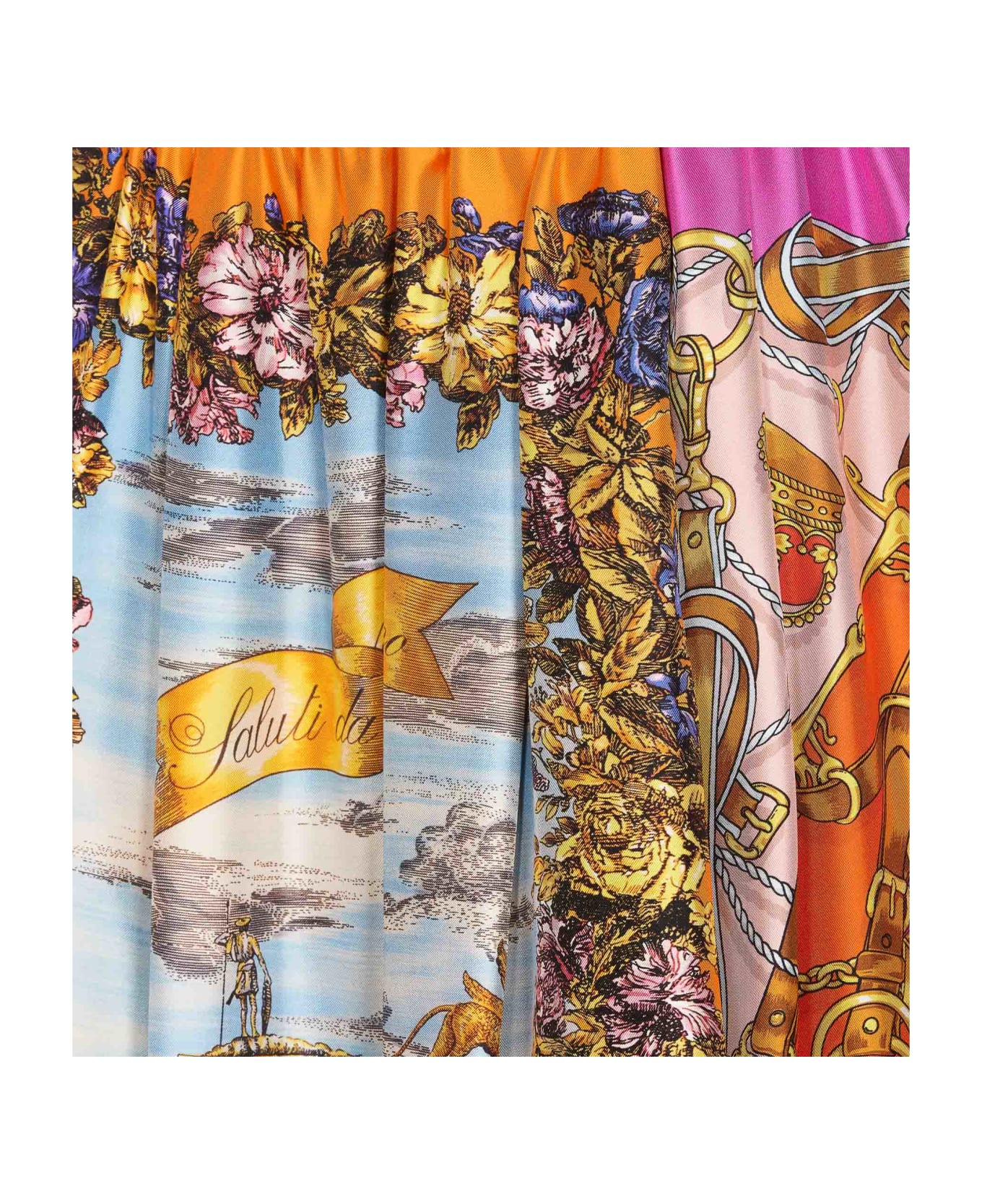 Moschino Scarf Print Skirt - MultiColour