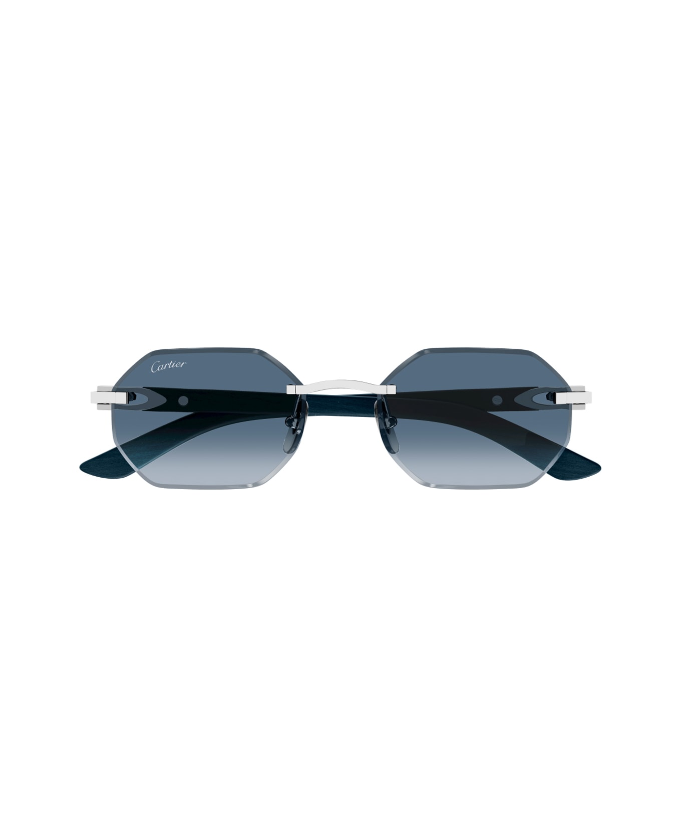 Cartier Eyewear Cartier Ct0439s Décor C Allongé De Cartier 007 Silver Grey Blue Sunglasses - Argento