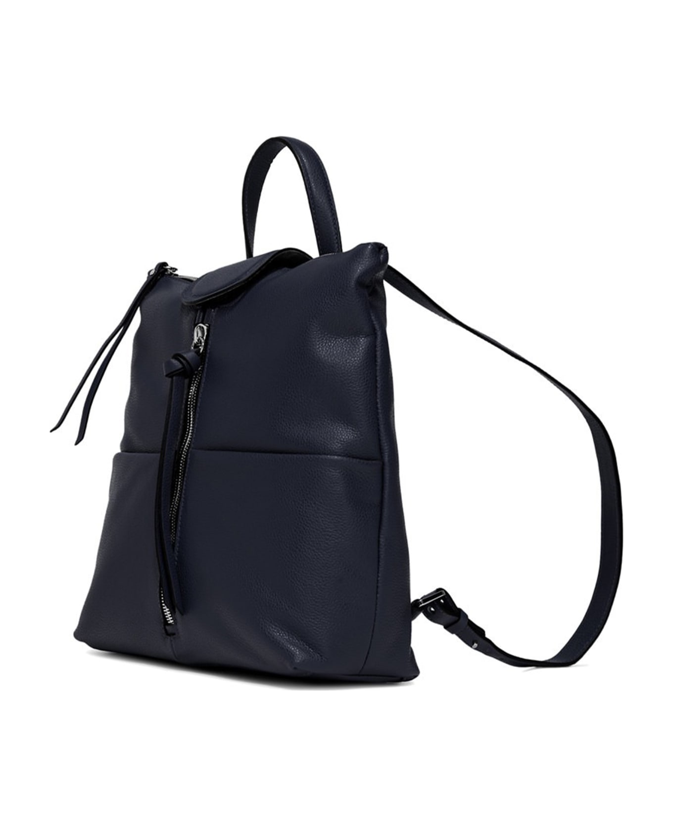 Gianni Chiarini Giada Leather Backpack With Front Zip - NAVY