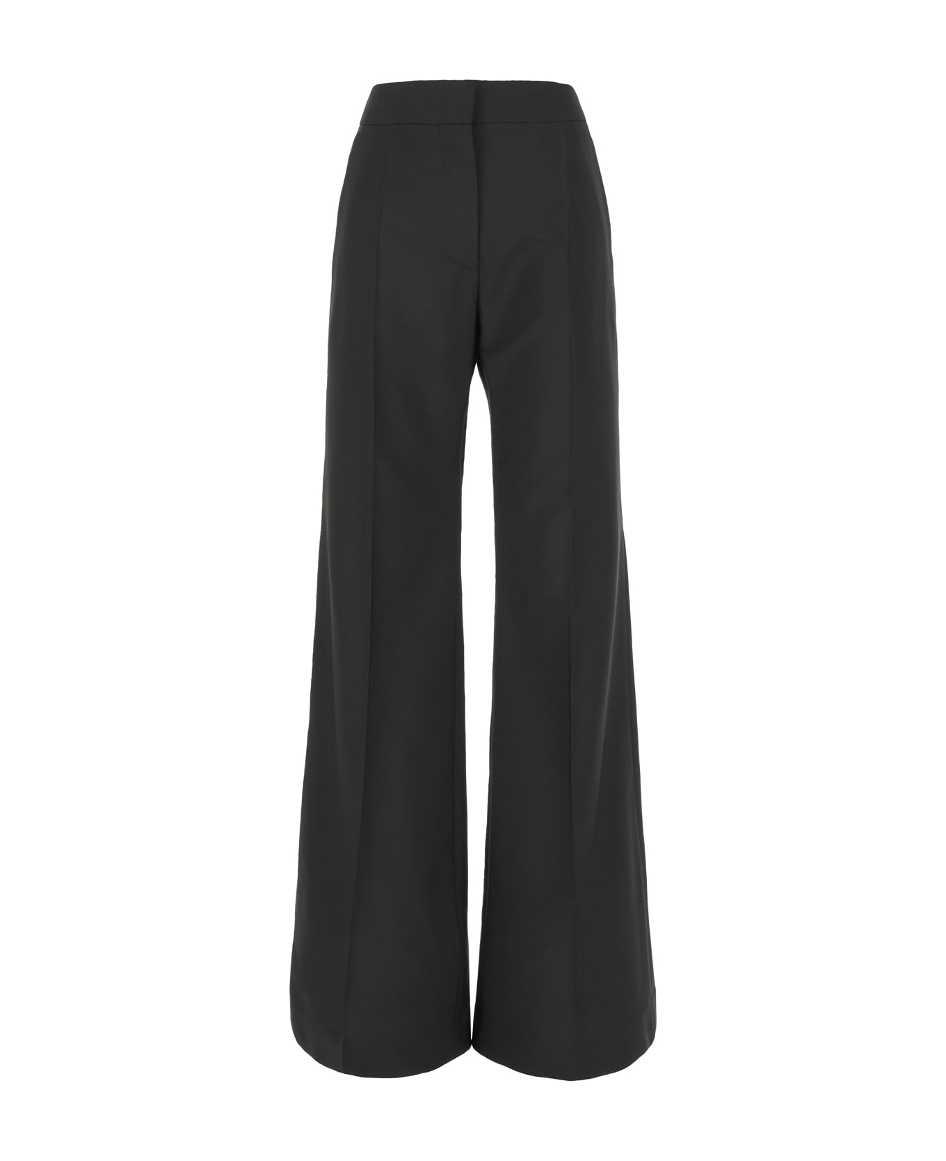 Givenchy Black Wool Blend Flared Leg Pant - BLACK