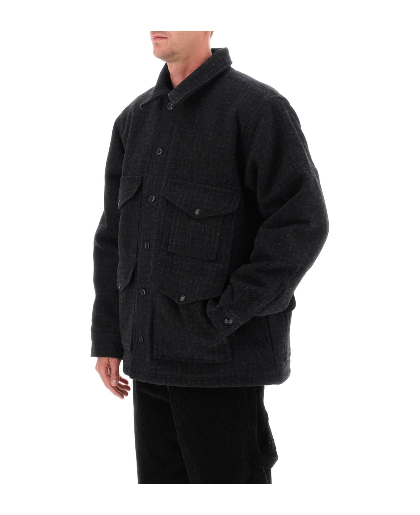Filson Padded Mackinaw Wool Cruiser Jacket - BLACK MARL (Black)