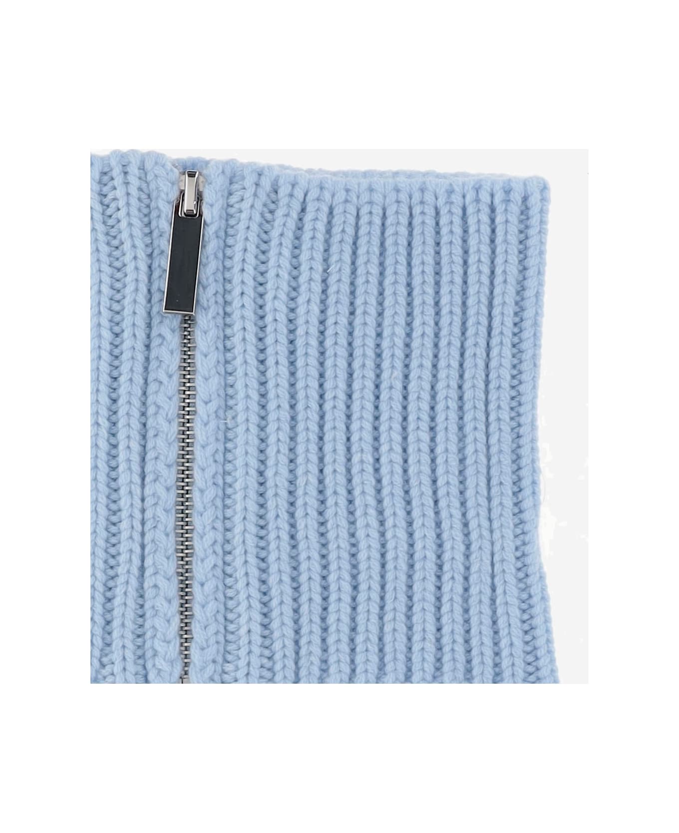 Sa Su Phi Cashmere Knit Cashmere Collar Scarf - Clear Blue