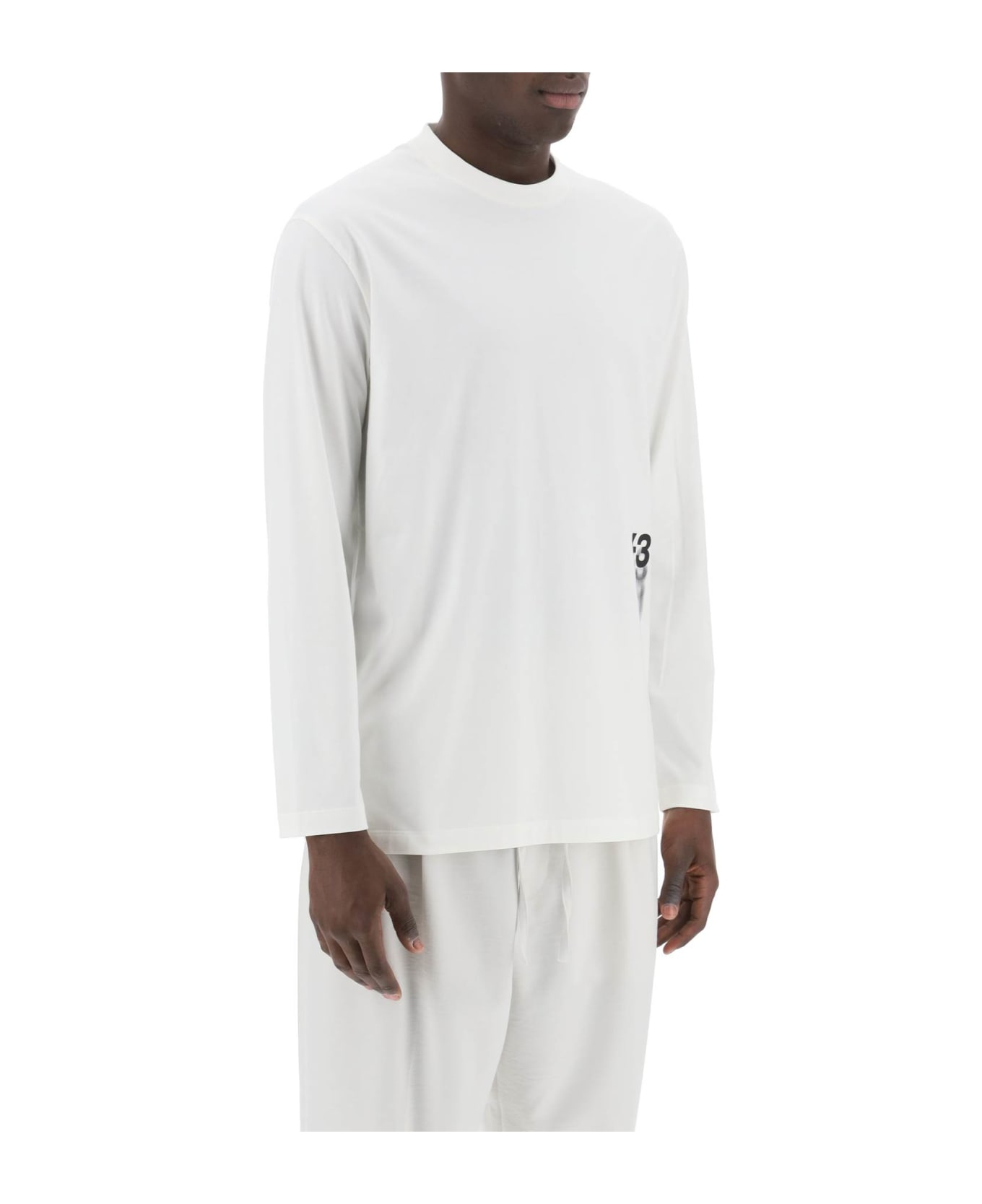 Y-3 Long-sleeved T-shirt With Logo Print - OWHITE (White)