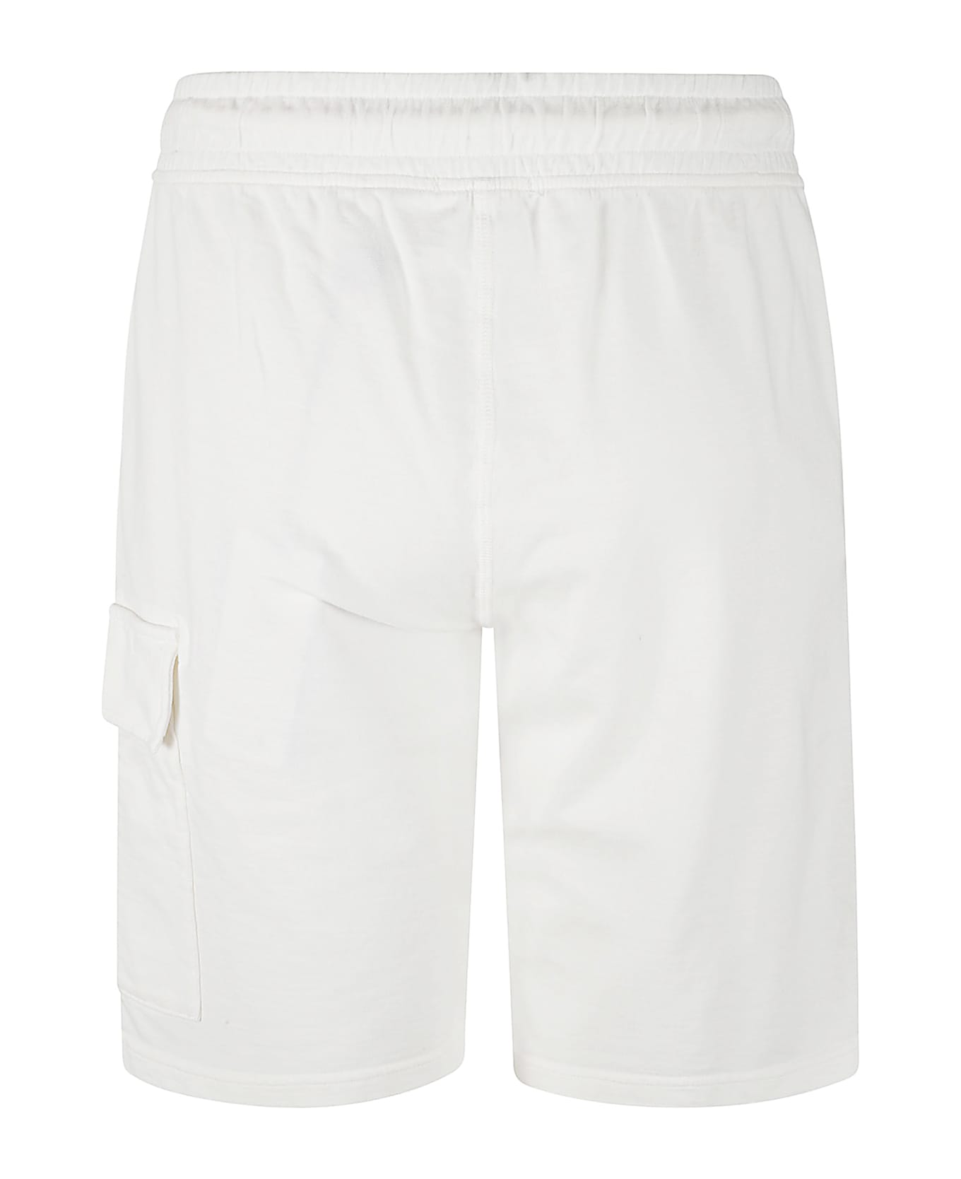 C.P. Company Light Fleece Cargo Track Shorts - White