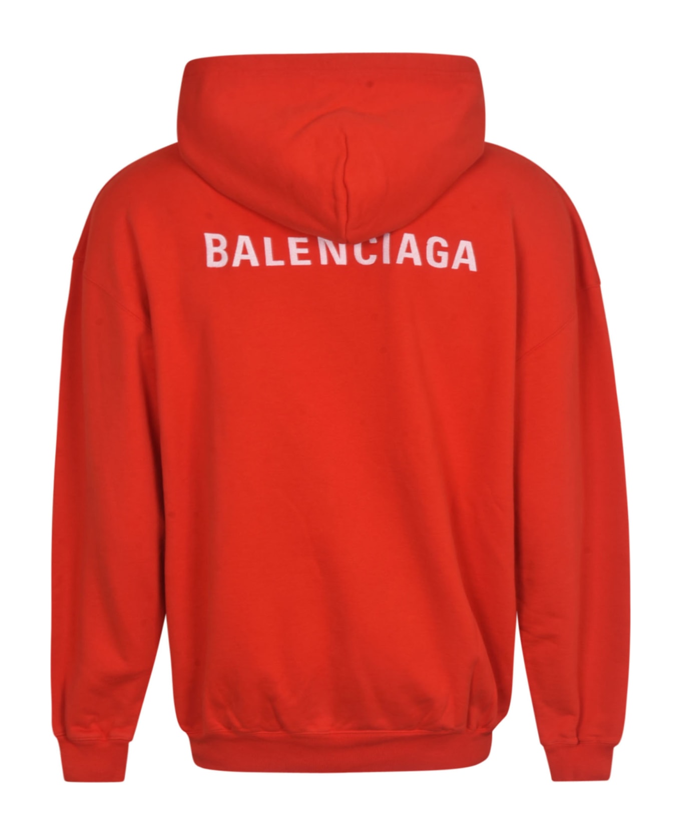 Balenciaga Classic Ribbed Logo Hoodie - Bright Red/White