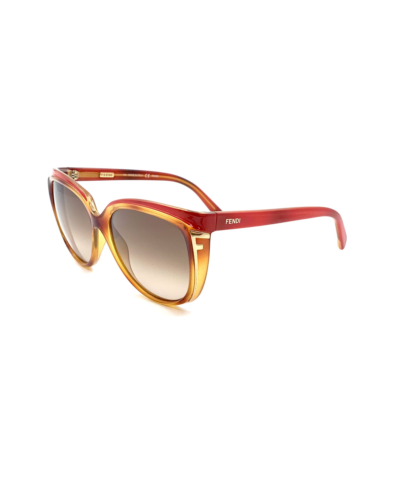 Fendi Eyewear Sun 5283 18825 725 Blonde Havana Sunglasses - Arancione サングラス