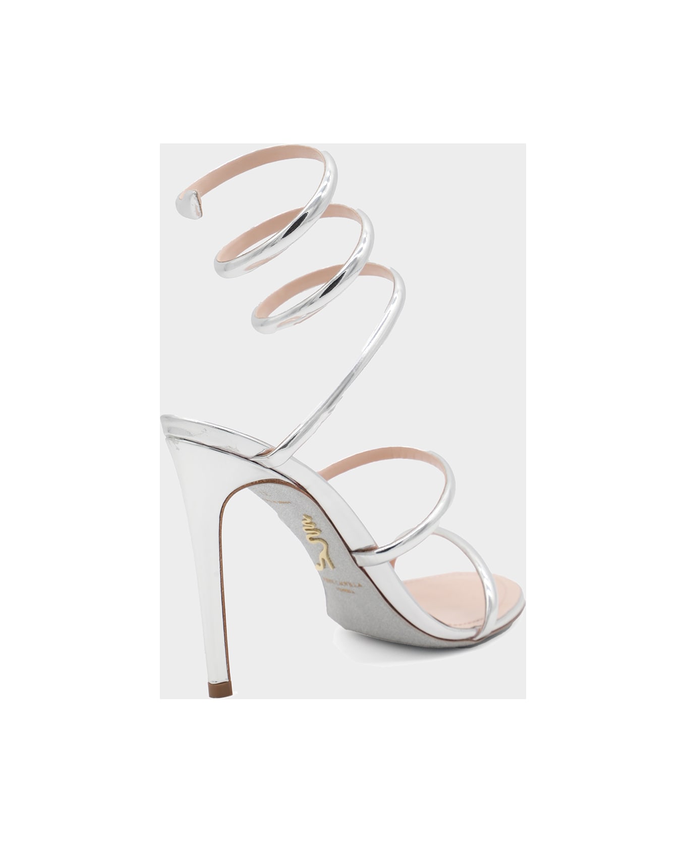 René Caovilla Silver Leather Sandals - Silver