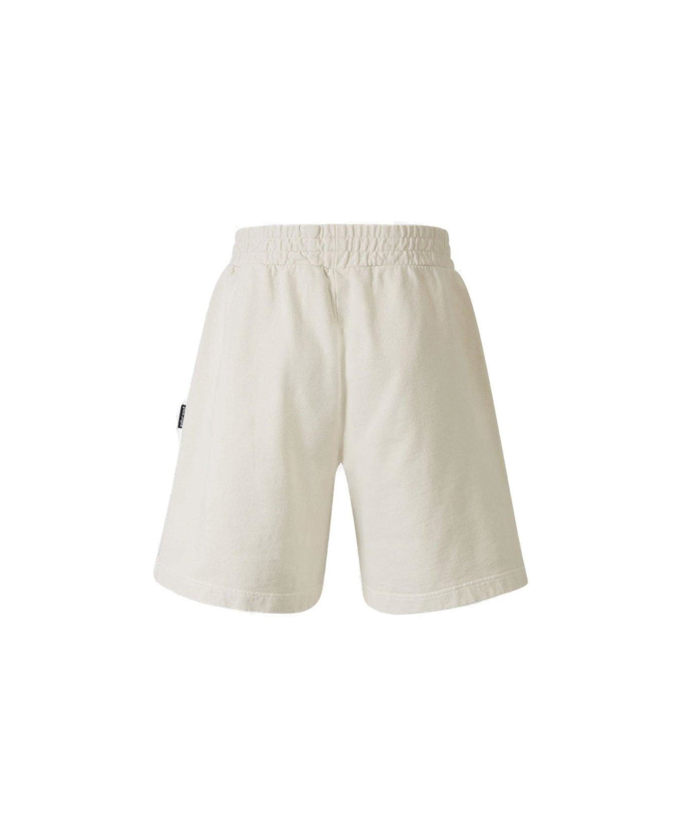 Palm Angels Logo-printed Elasticated Waist Track Shorts - Off white ショートパンツ