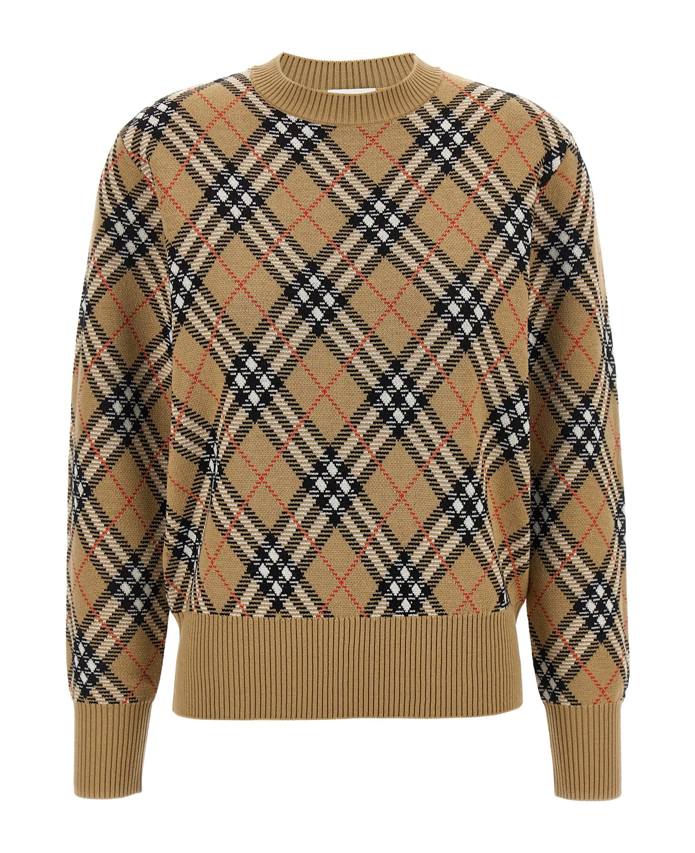 Burberry Check Sweater - Beige