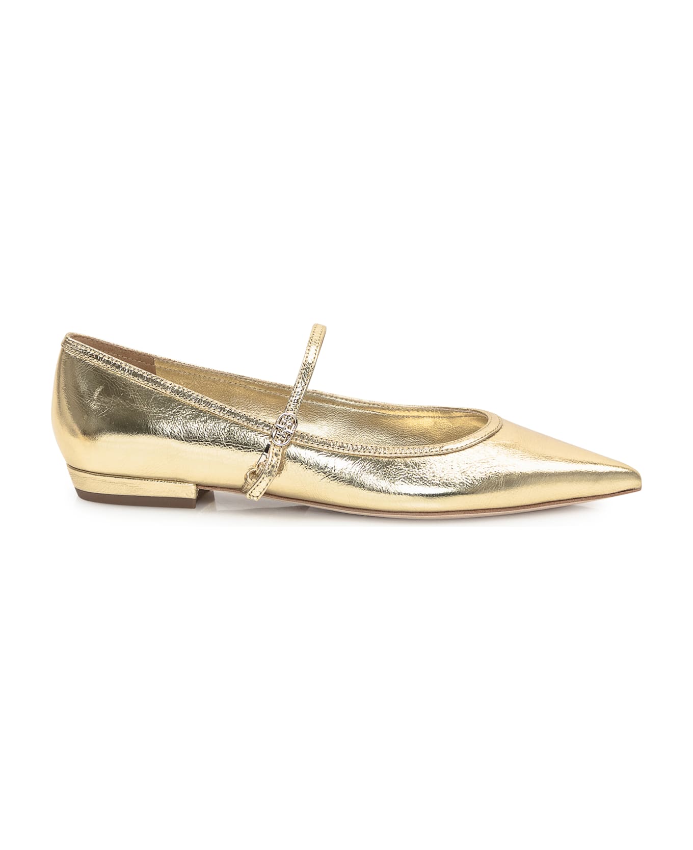 Tory Burch Double T Buckel Mary Jane Ballerinas - GOLD RUSH