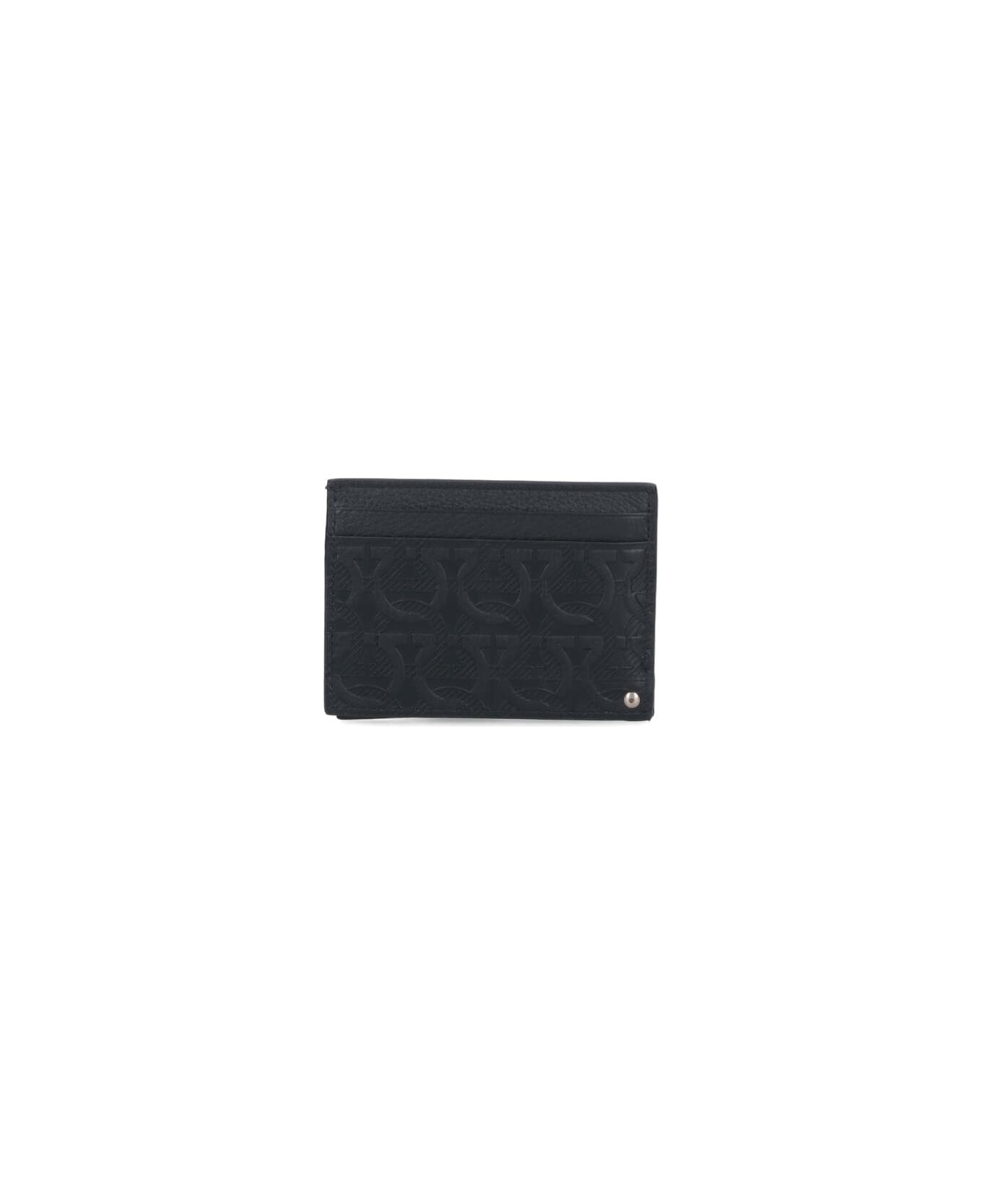Ferragamo Logo Card Holder - Black   財布