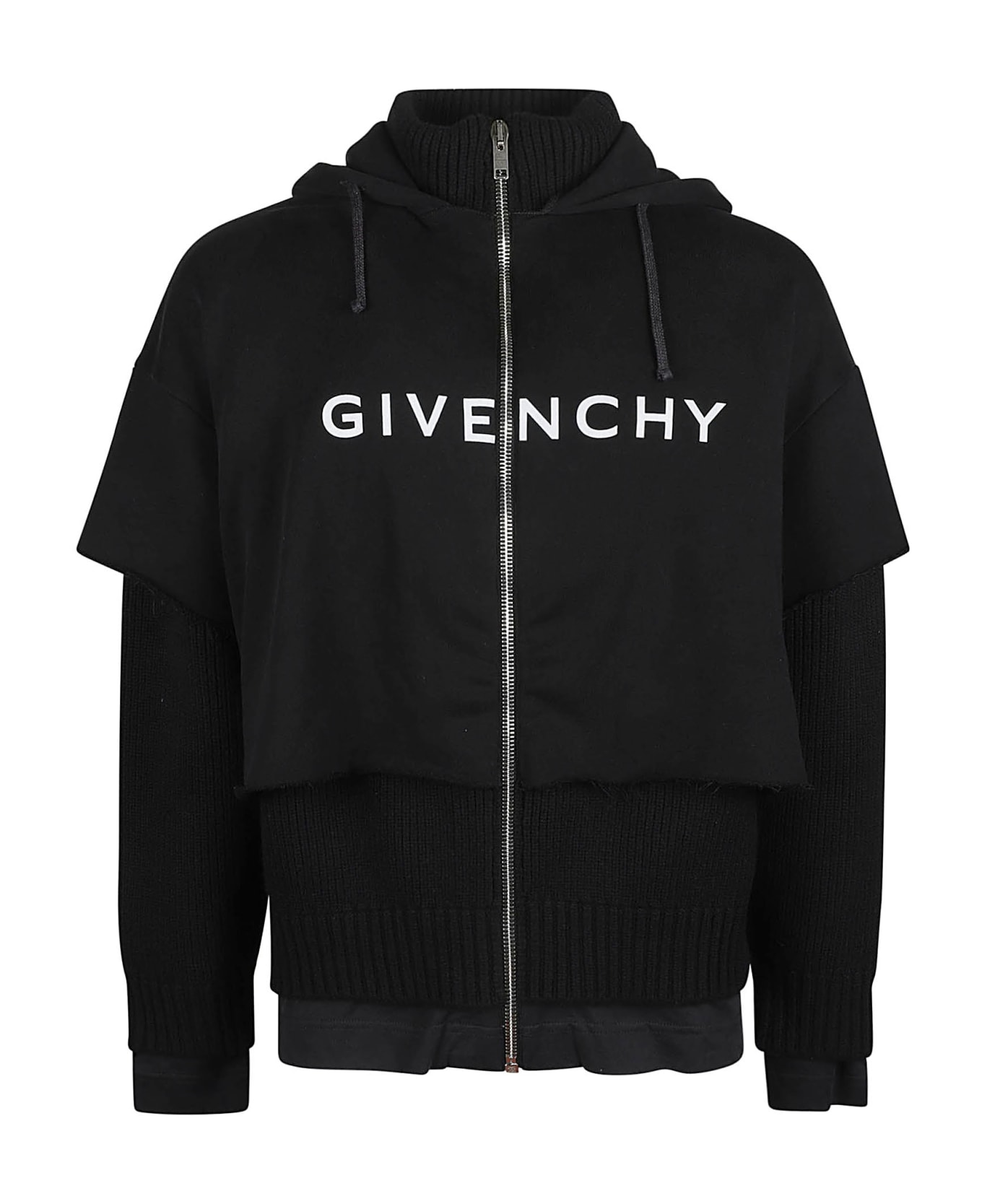 Givenchy Zipped Hoodie Sweatshirt - Black