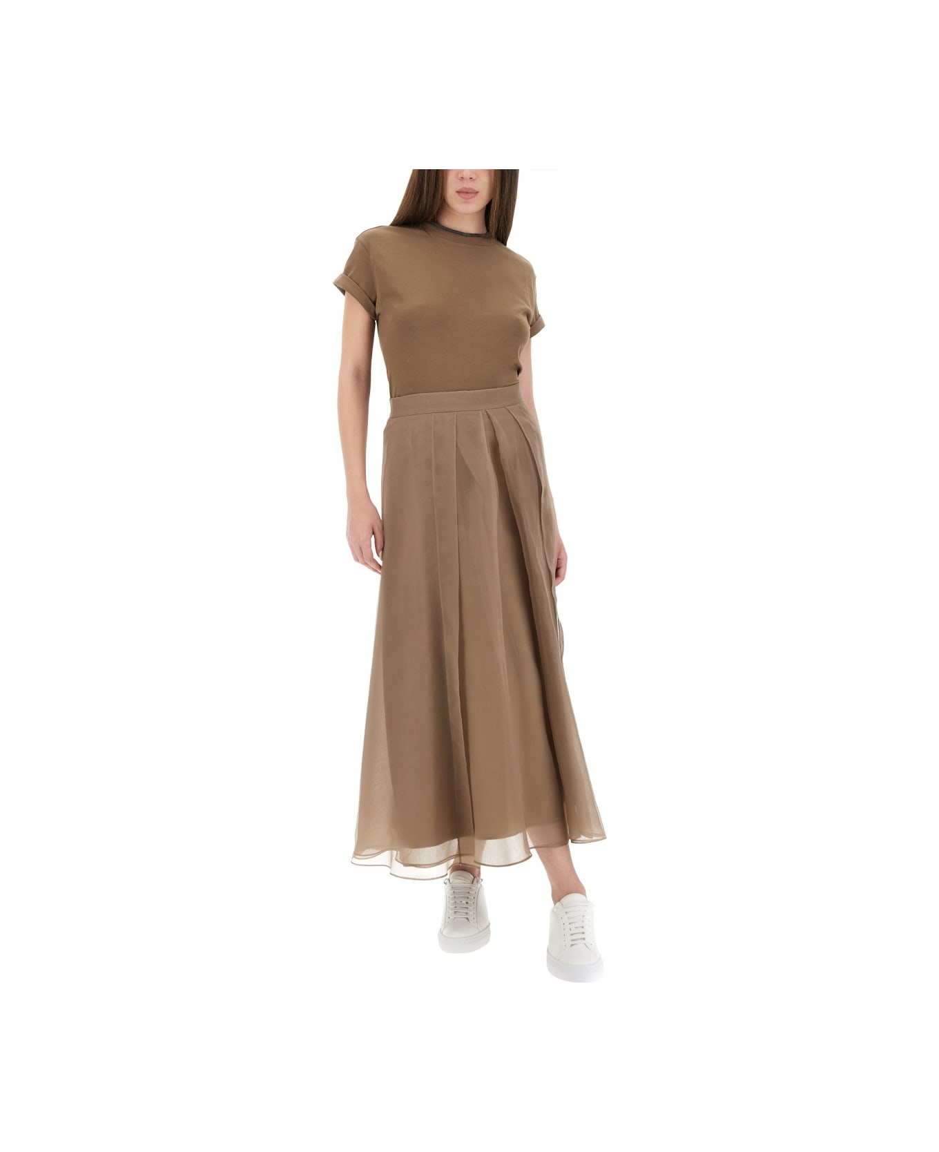 Brunello Cucinelli "paneled Circle" Skirt - BEIGE スカート