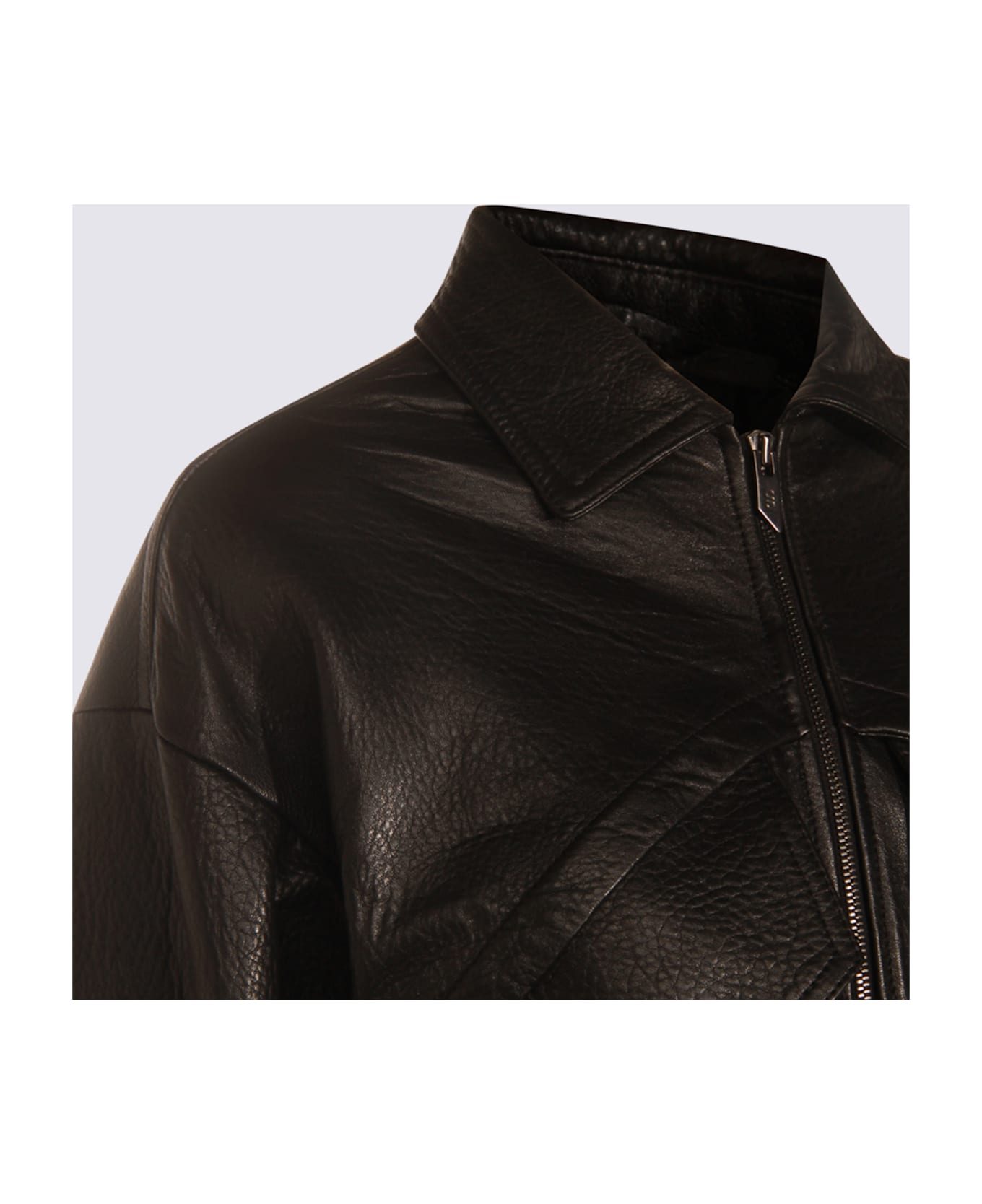 Salvatore Santoro Black Leather Jacket - Black