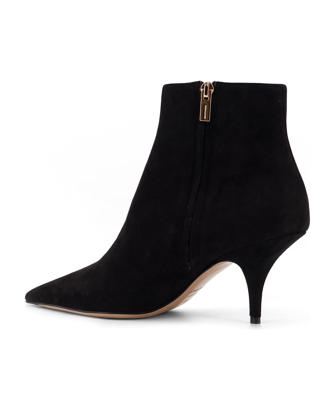 Ferragamo Agia 70 Suede Ankle Boots - Black