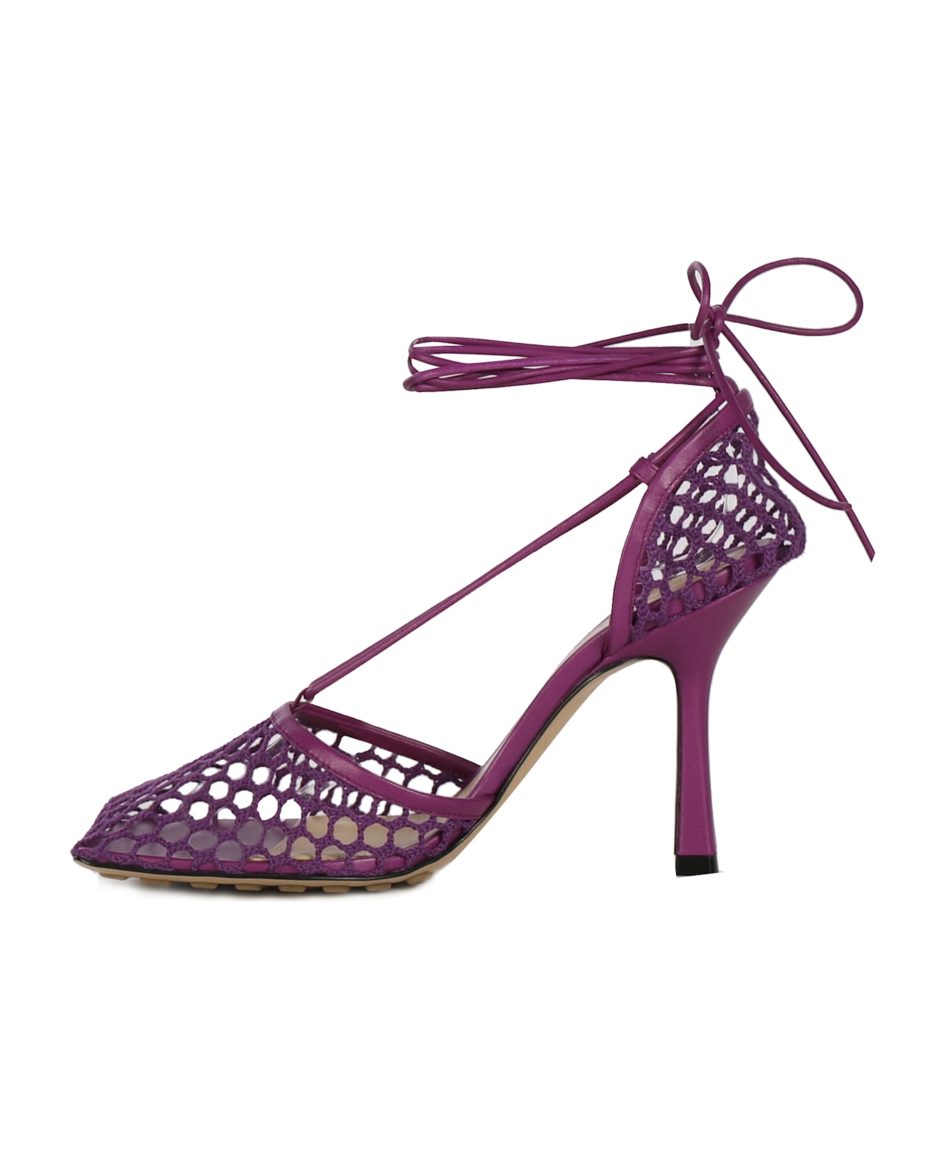 Bottega Veneta Mesh And Leather Décolleté - VENOM