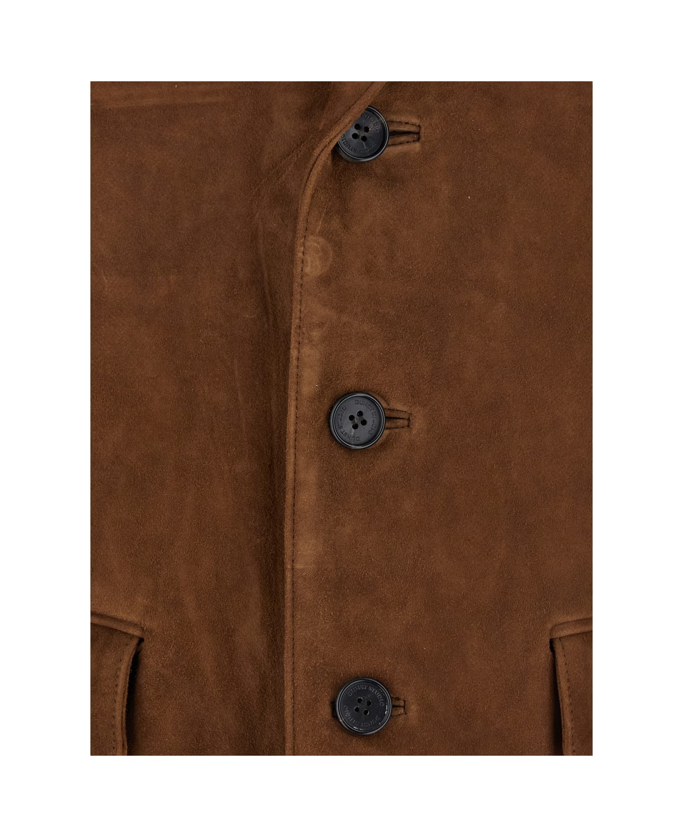 Dunst Brown Single-breasted Jacket With Classic Lapels In Suede Woman - Brown