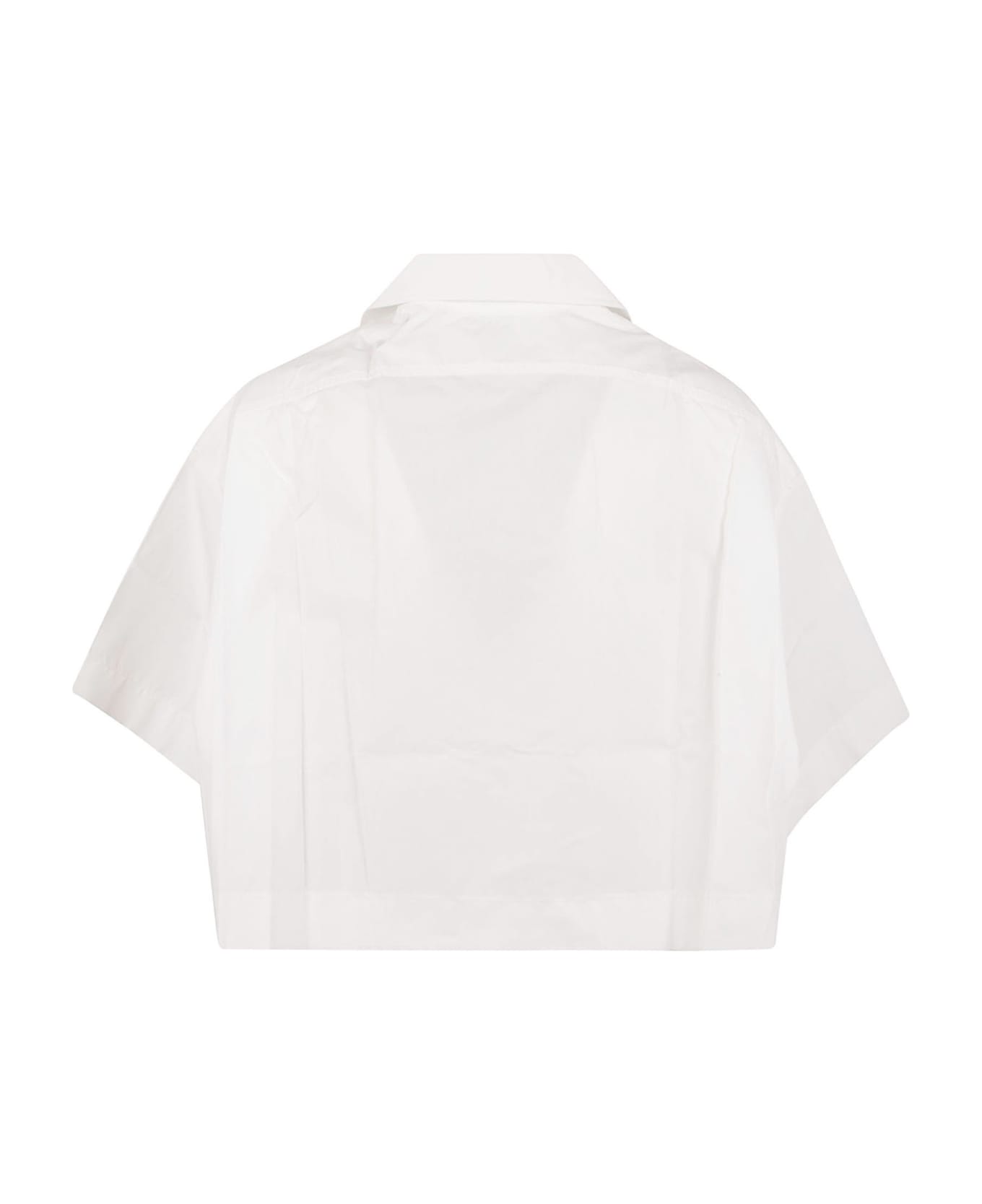 Patou Short-sleeved Braid Skirt - White