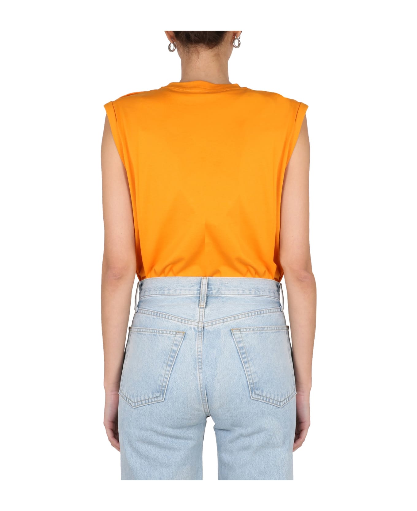 Balmain Logo Print T-shirt - ARANCIONE