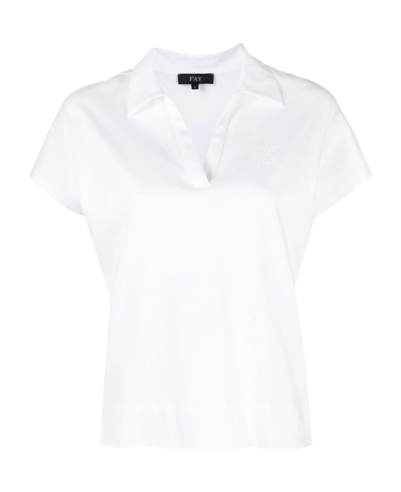 Fay White Cotton Polo Shirt - White ポロシャツ