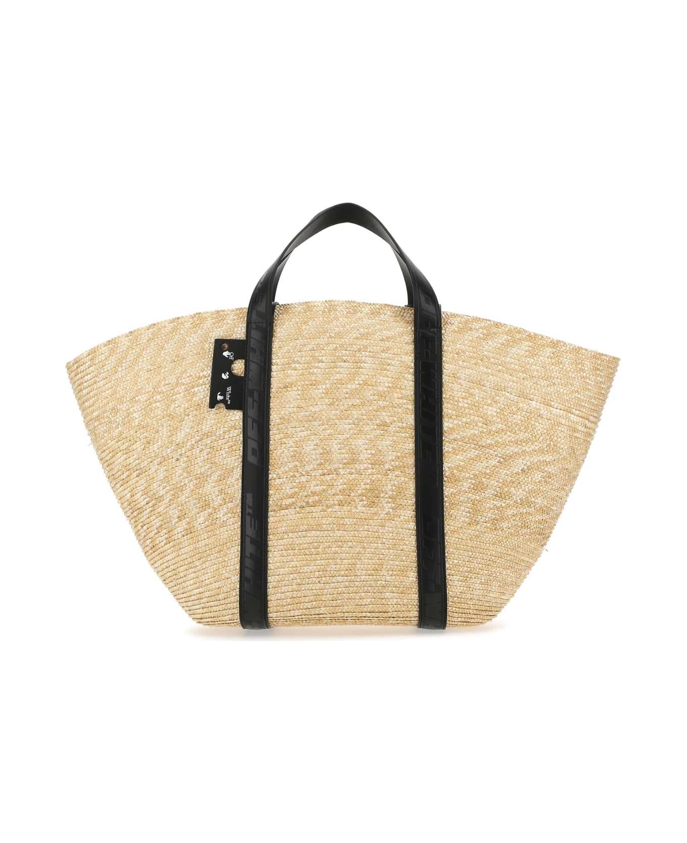Off-White Straw Commercial 45 Shopping Bag - 6110 トートバッグ
